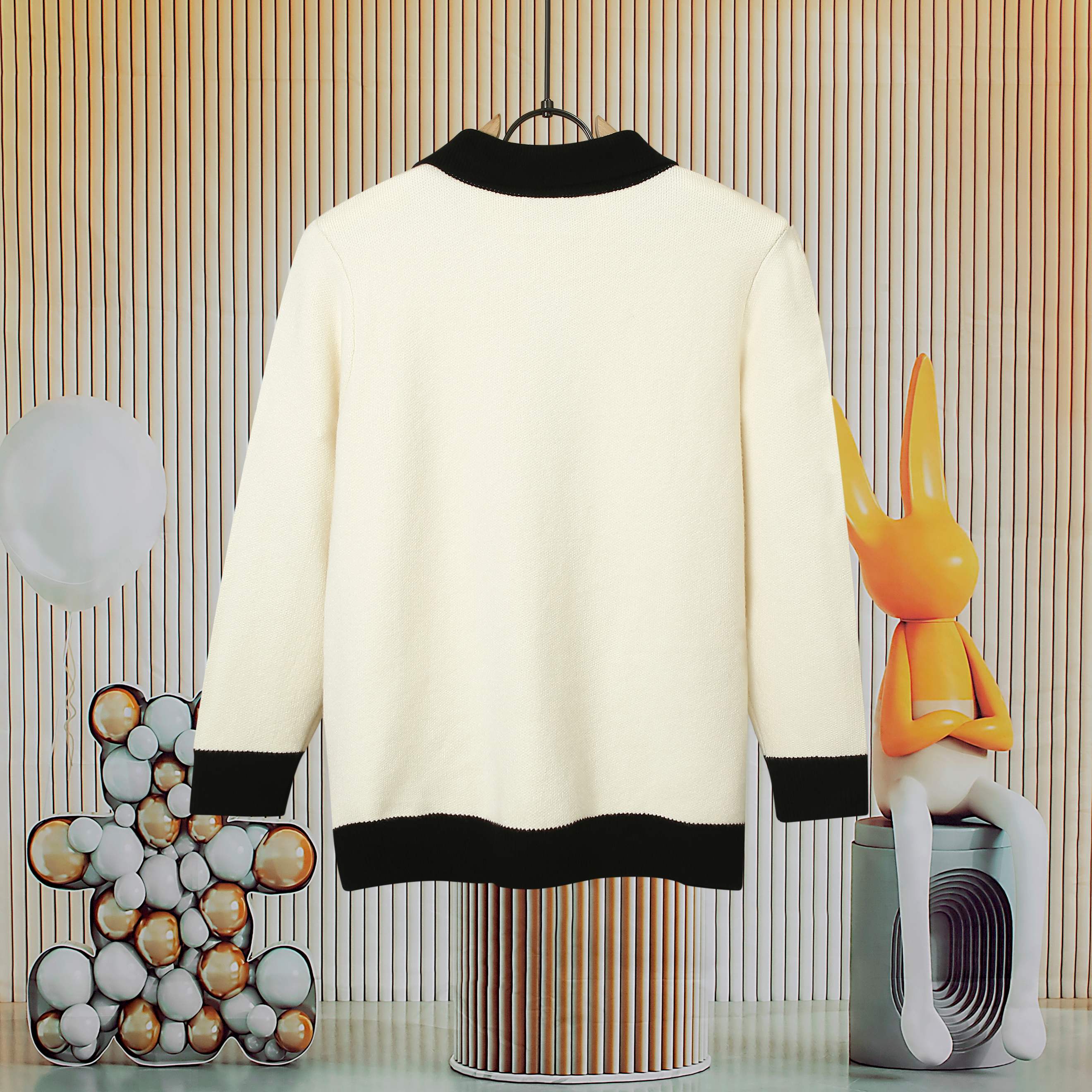 1:1 woolen lapel knitted sweater