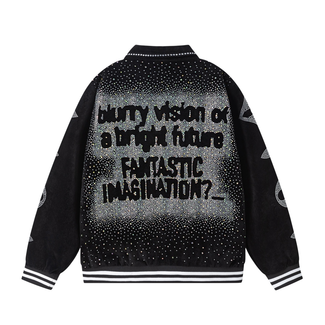 The new autumn and winter jacket is imported with full diamonds
