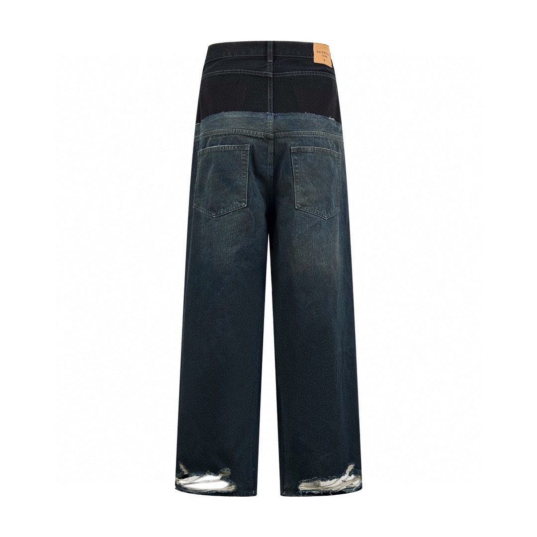 1:1 Patchwork Pocket Jeans