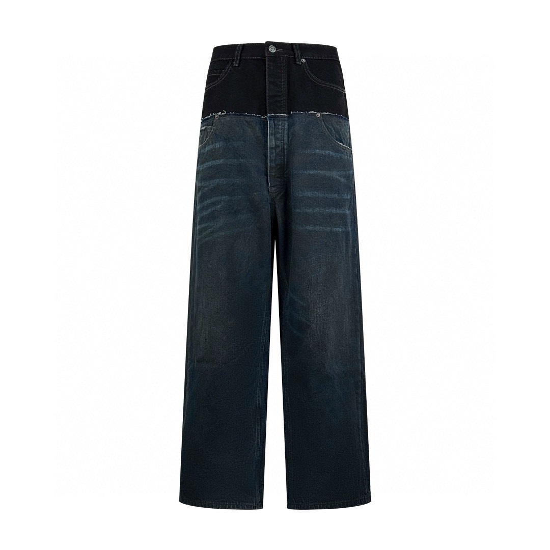1:1 Patchwork Pocket Jeans