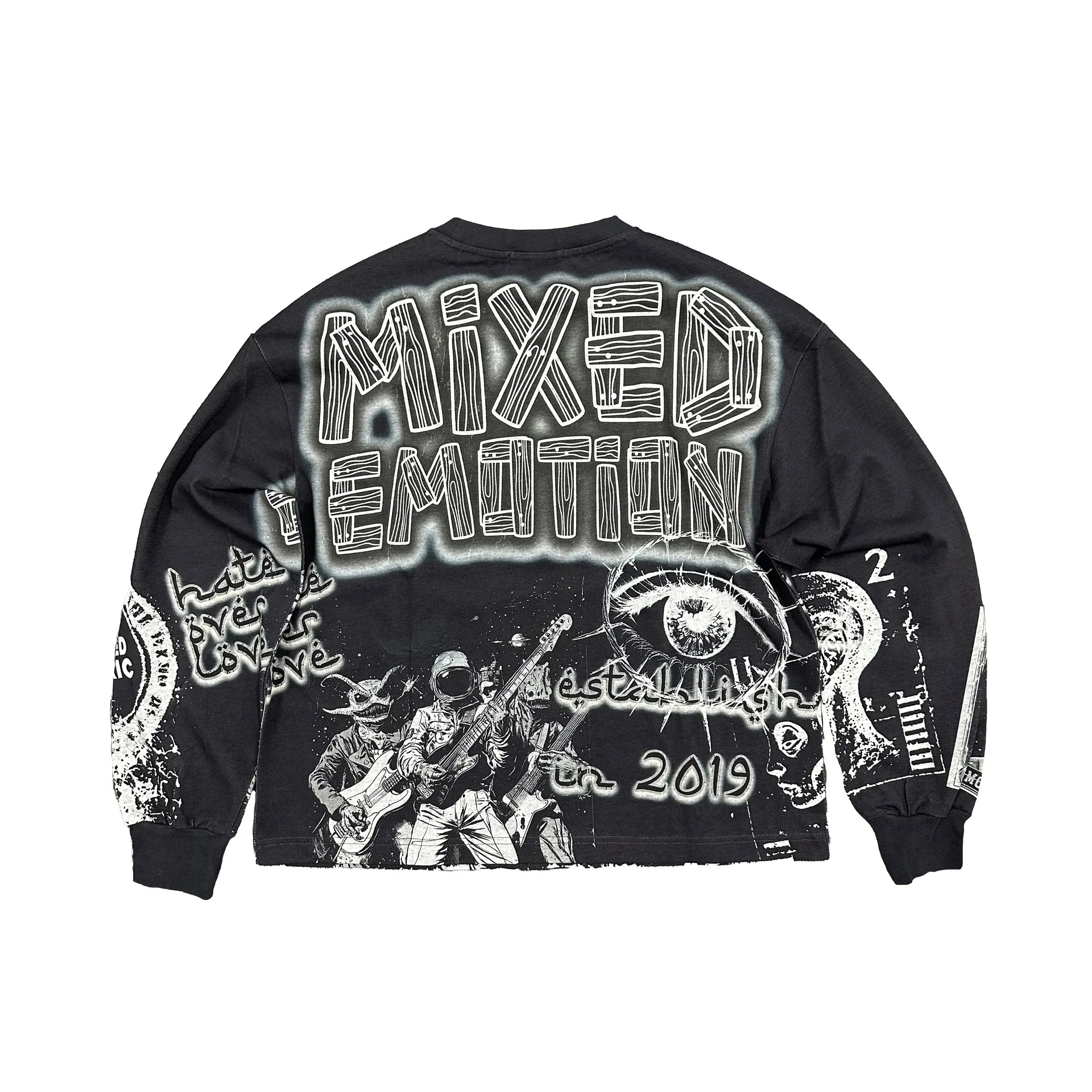 New arrival full print crew neck hoodie