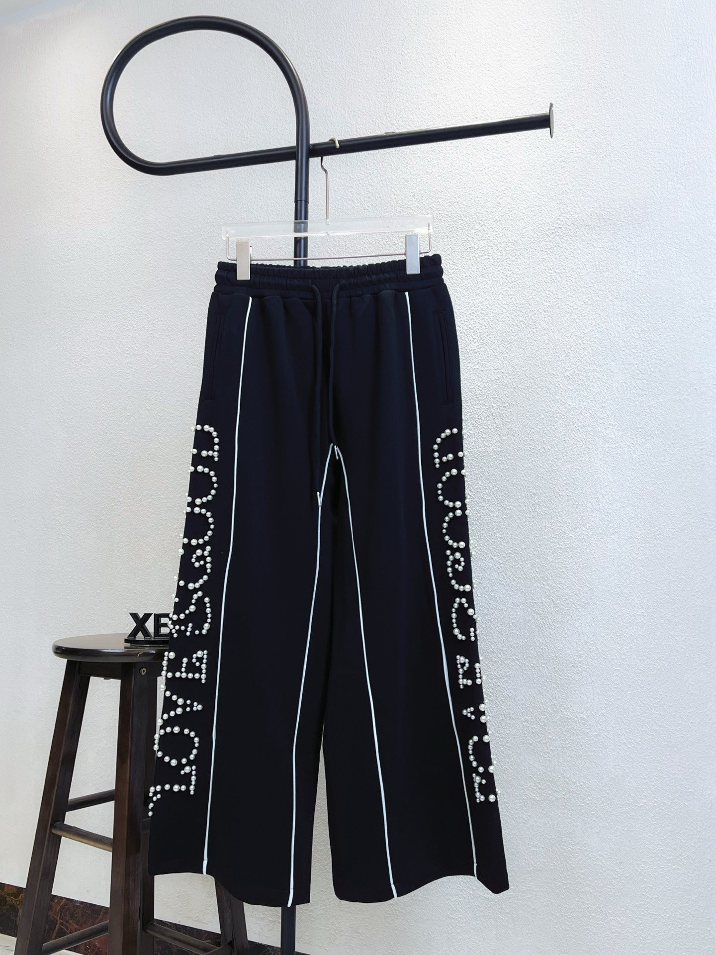 GOOD letter pearl straight-leg sweatpants