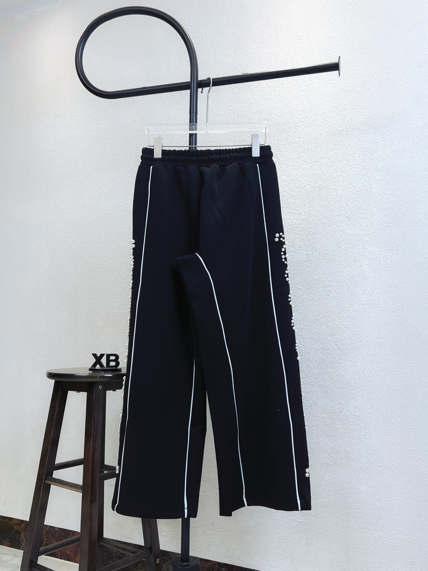 GOOD letter pearl straight-leg sweatpants