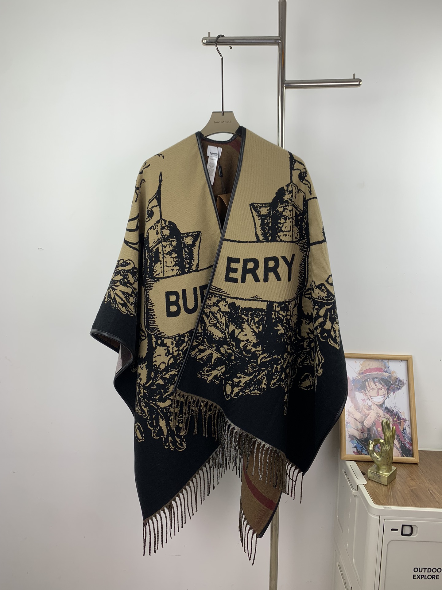 Classic Warhorse wool tassel large shawl cape