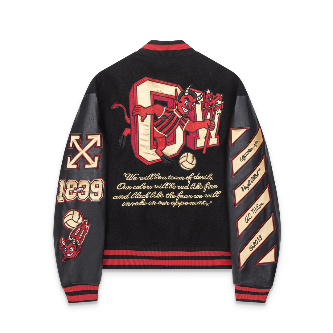 OW 24SS Heavy Embroidery Patchwork Baseball Down Cotton Jacket