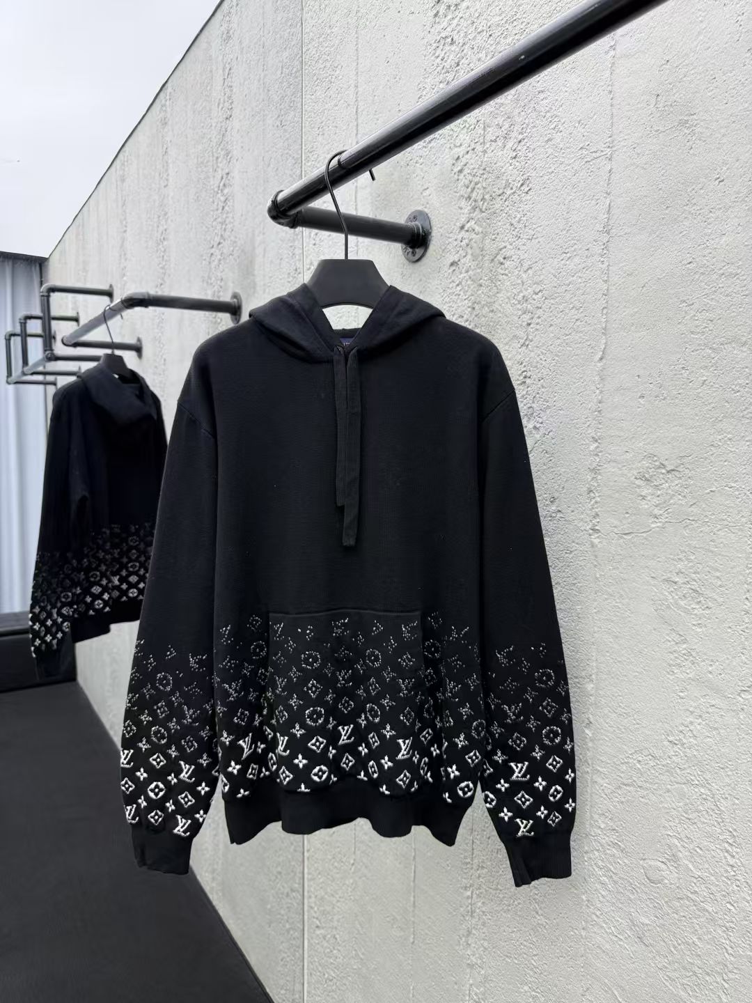 1:1 Gentle gradient knitted hooded sweater