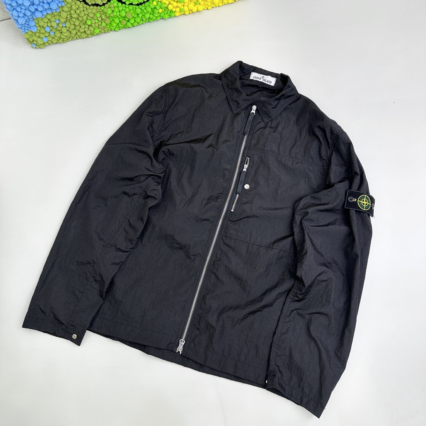 1:1 New released logo patch lapel single pocket zipper jacket