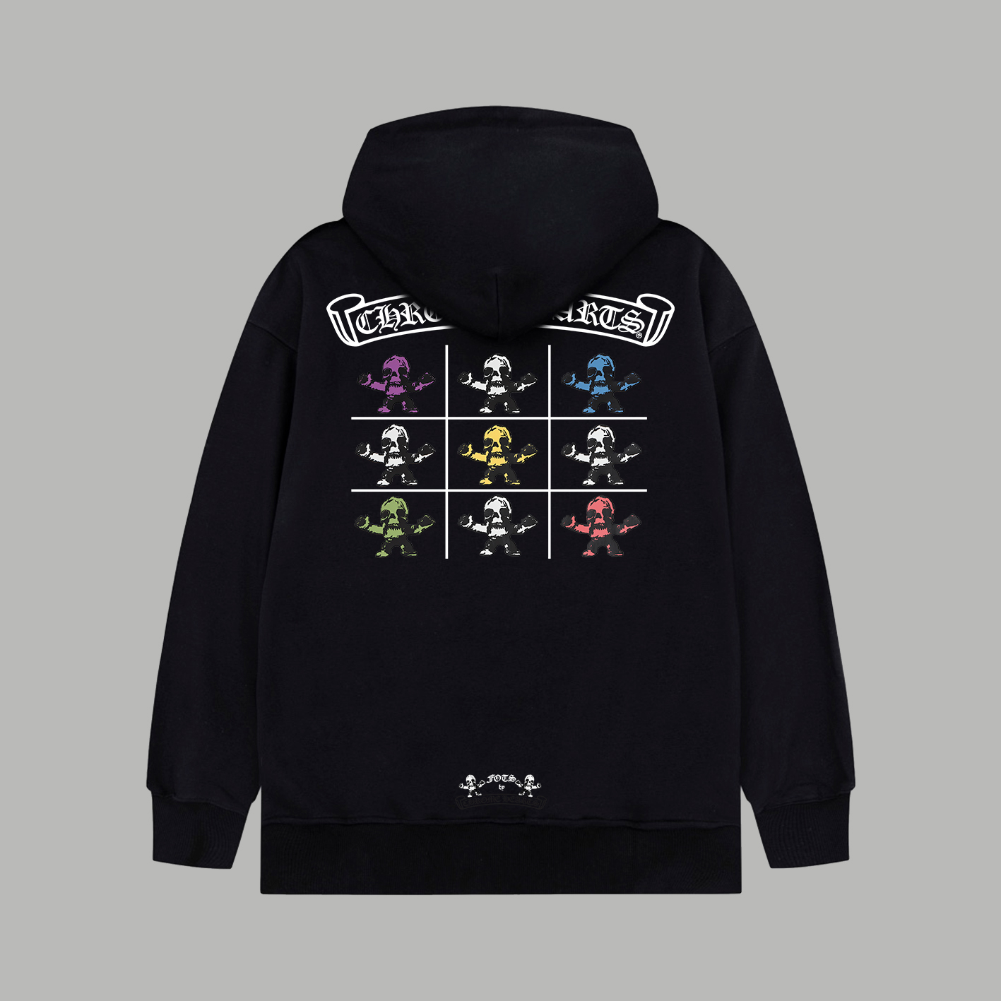 Classic cross front and back letter logo zipper hooded sweatshirt