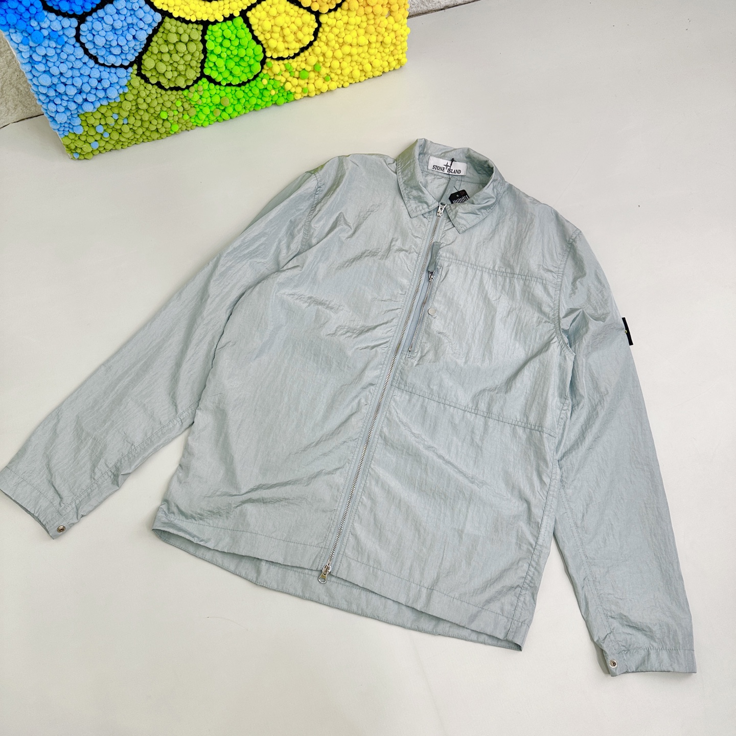 1:1 New released logo patch lapel single pocket zipper jacket