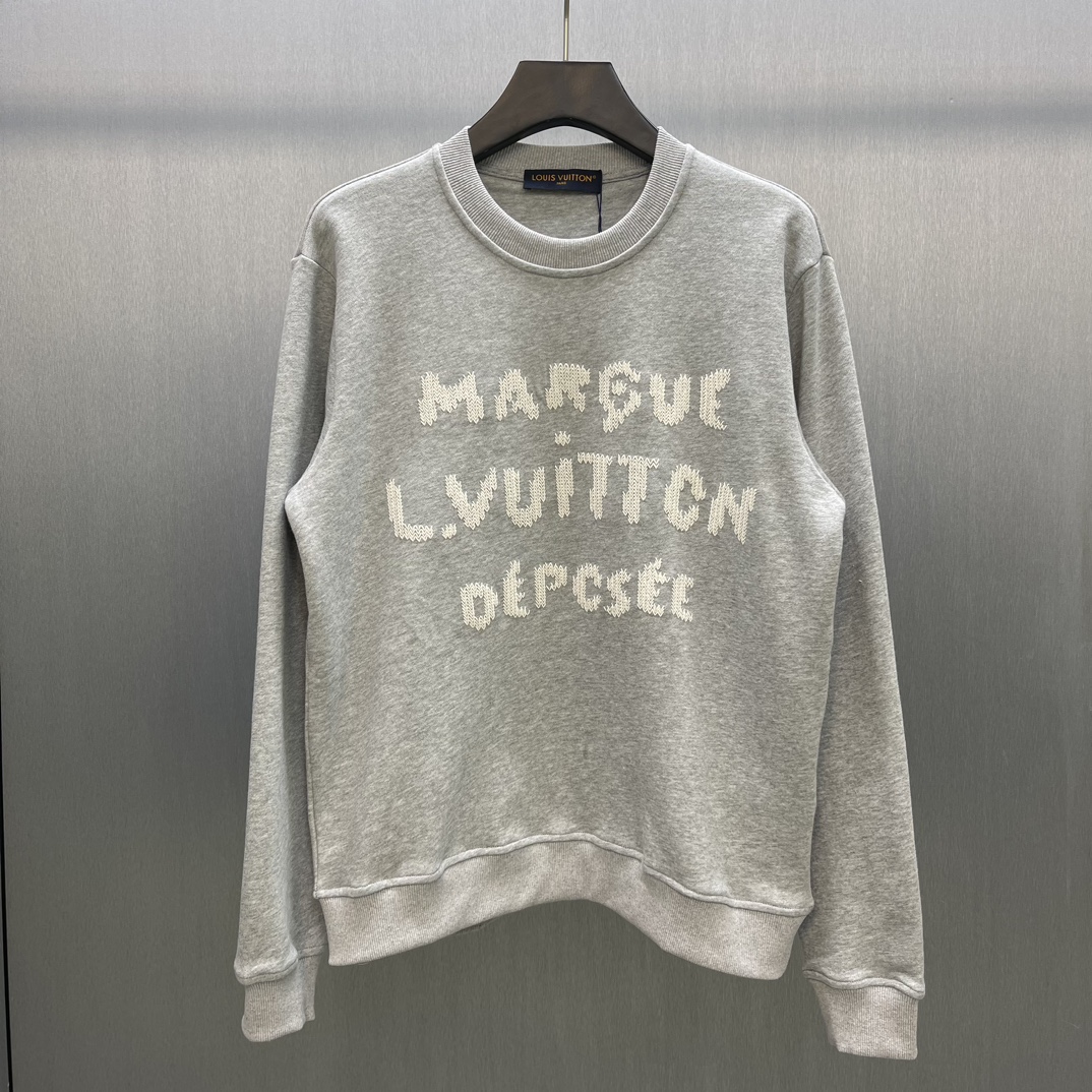 Round-neck hand-embroidered sweatshirt