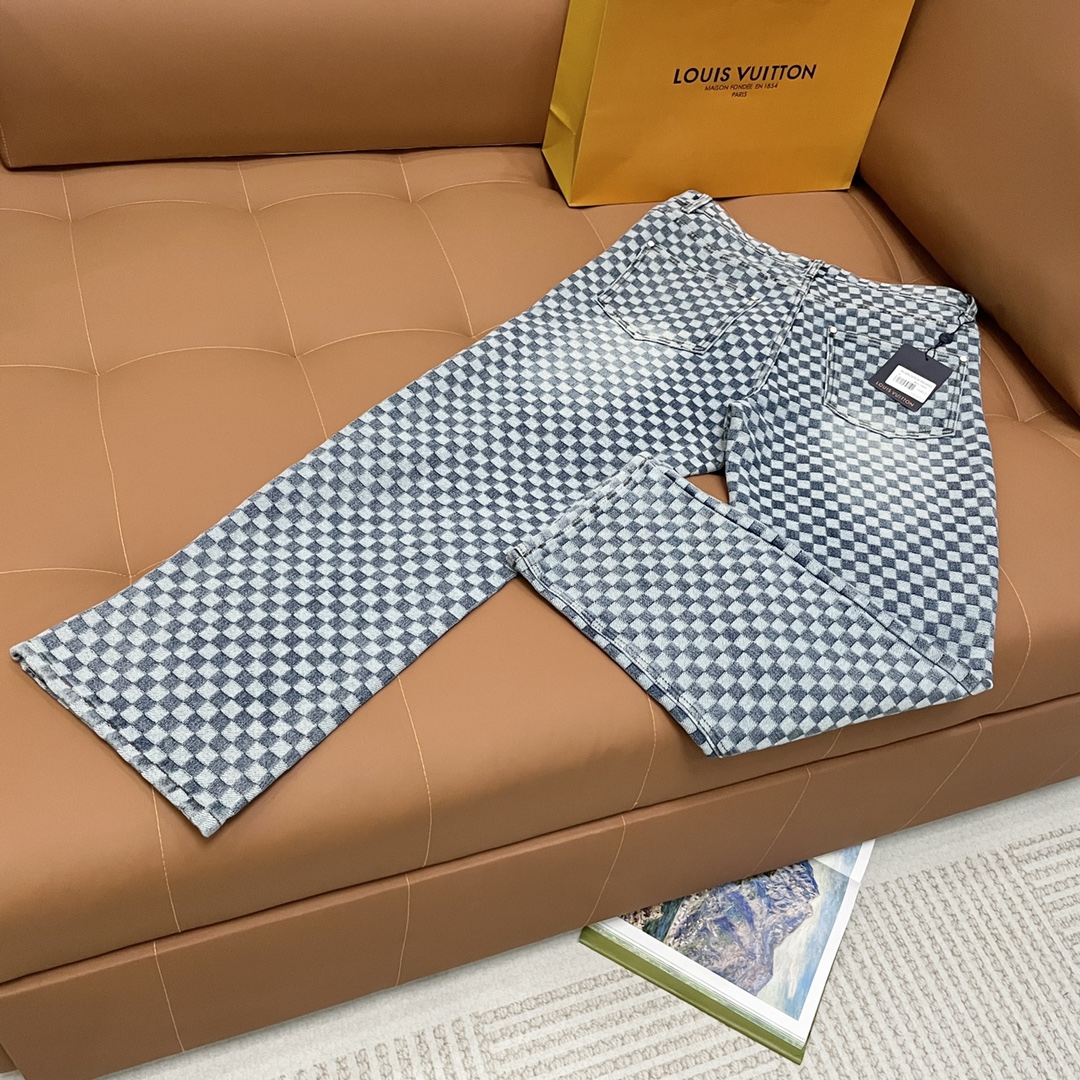 1V x Nigo collaboration jacquard checkered jeans