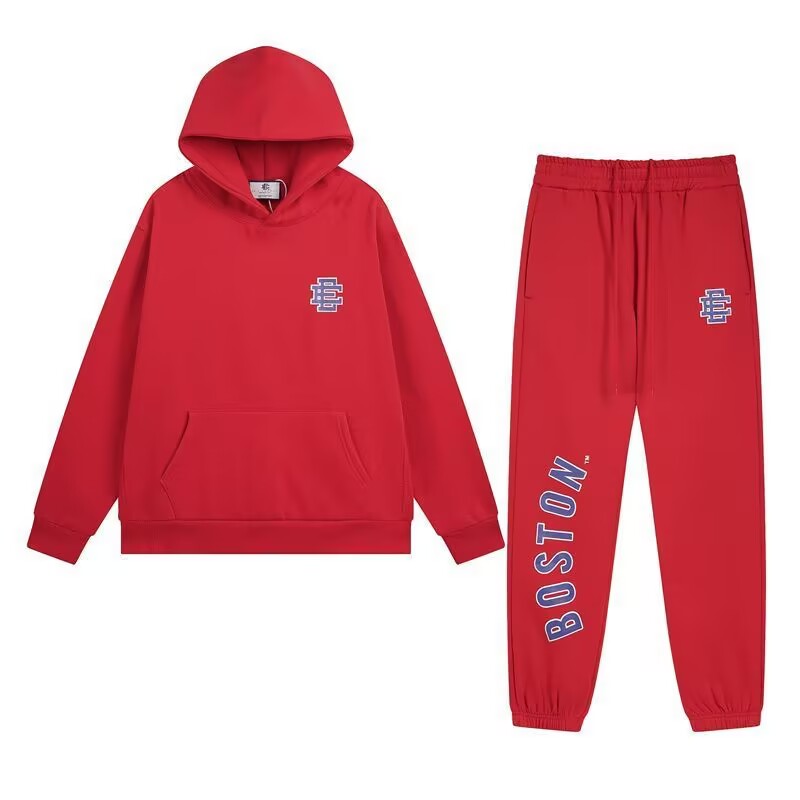 EE simple logo printing cotton hoodie pant tracksuit