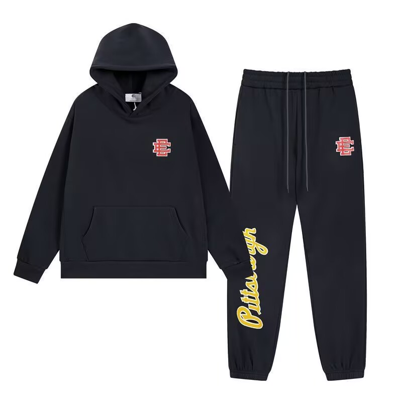 EE simple logo printing cotton hoodie pant tracksuit