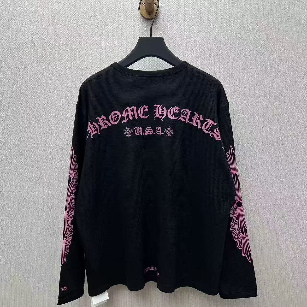 1:1 both arms Sanskrit signs Waffle long-sleeved shirt