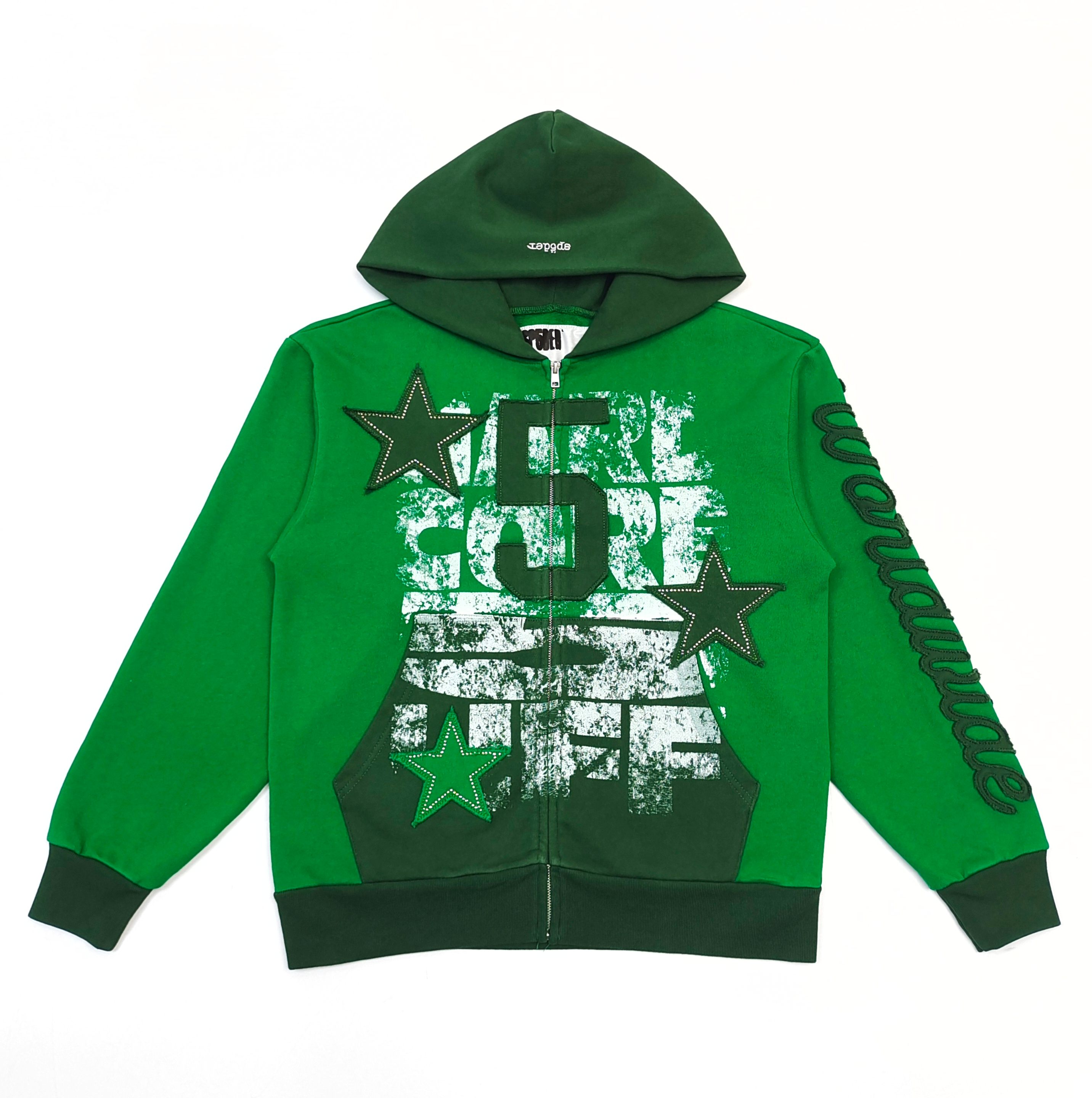 1:1 Letter-shaped rhinestone washed sweatshirt