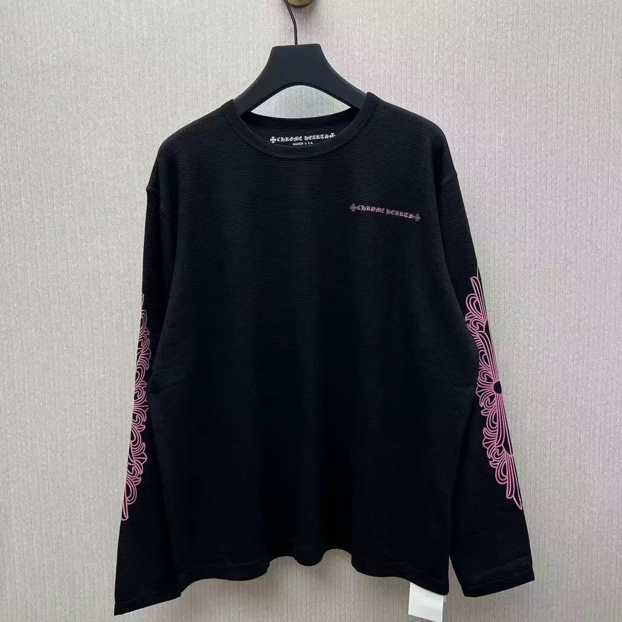 1:1 both arms Sanskrit signs Waffle long-sleeved shirt