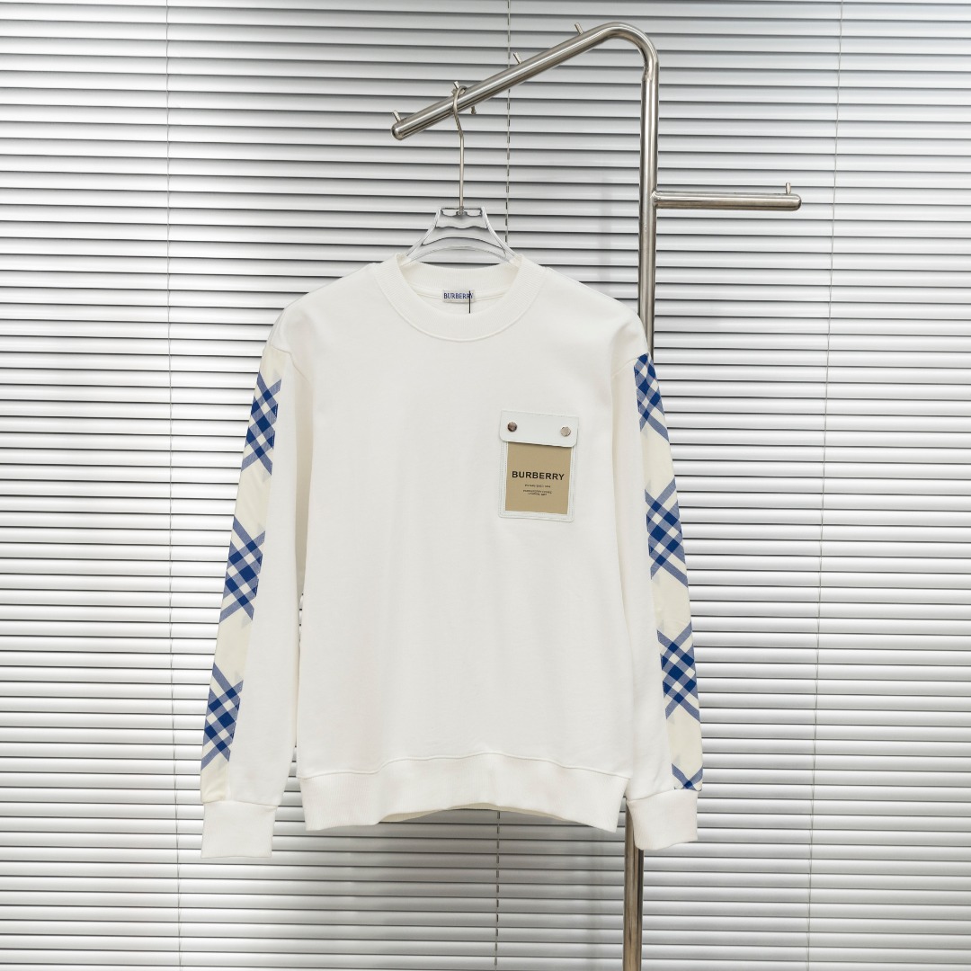 Pocket label pullover long-sleeved round-neck hoodie