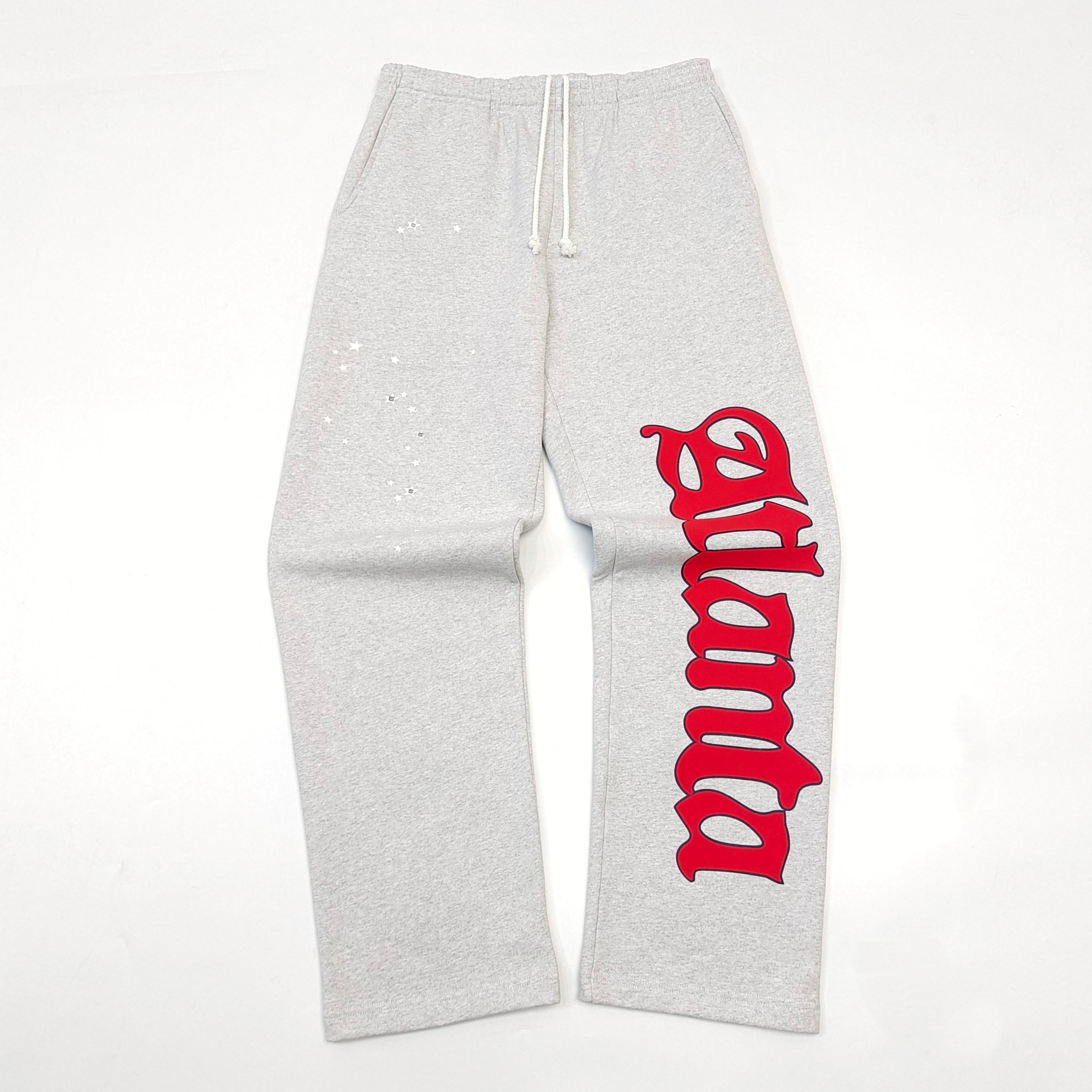 High-quality light grey straight-leg pants