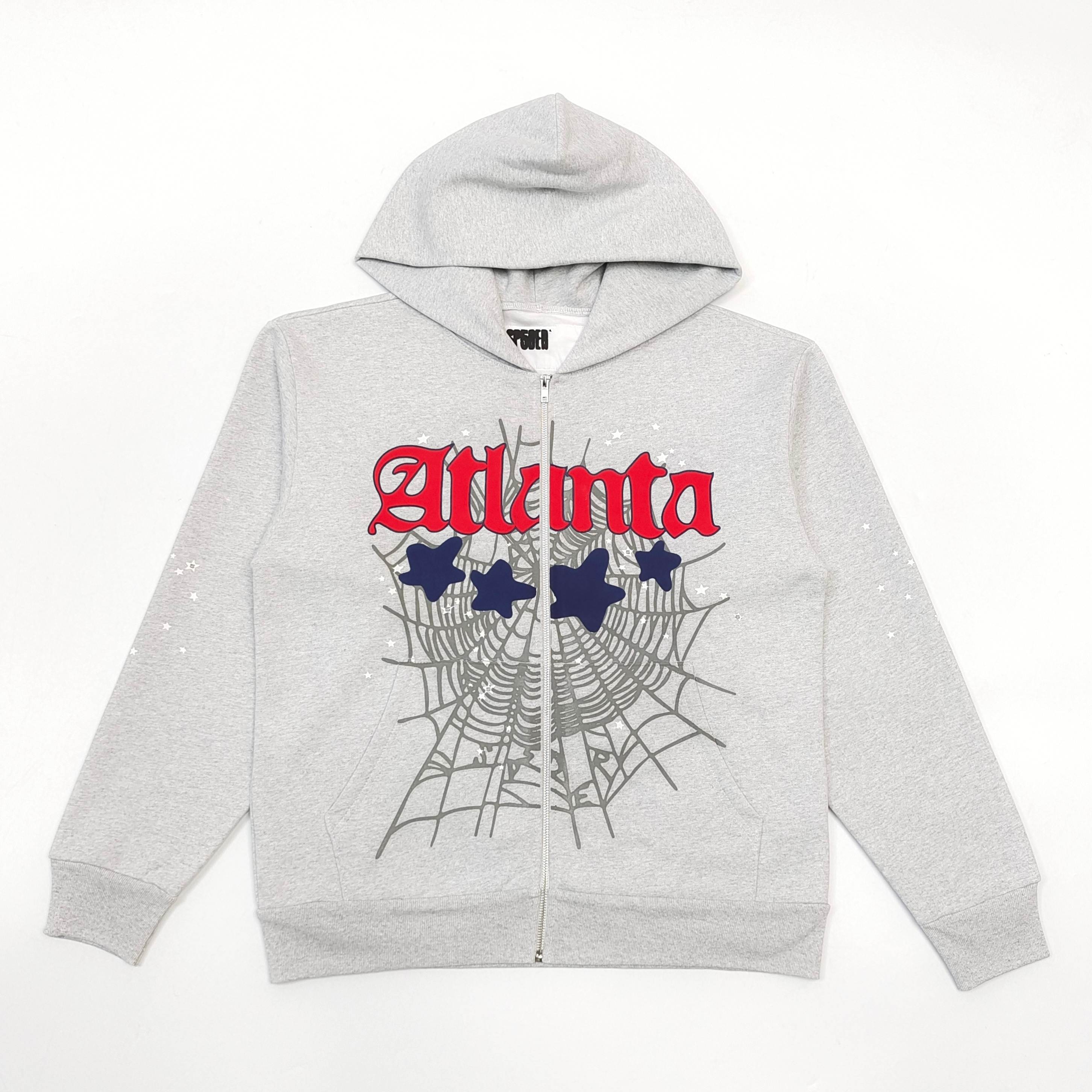 A light grey hooded sweatshirt