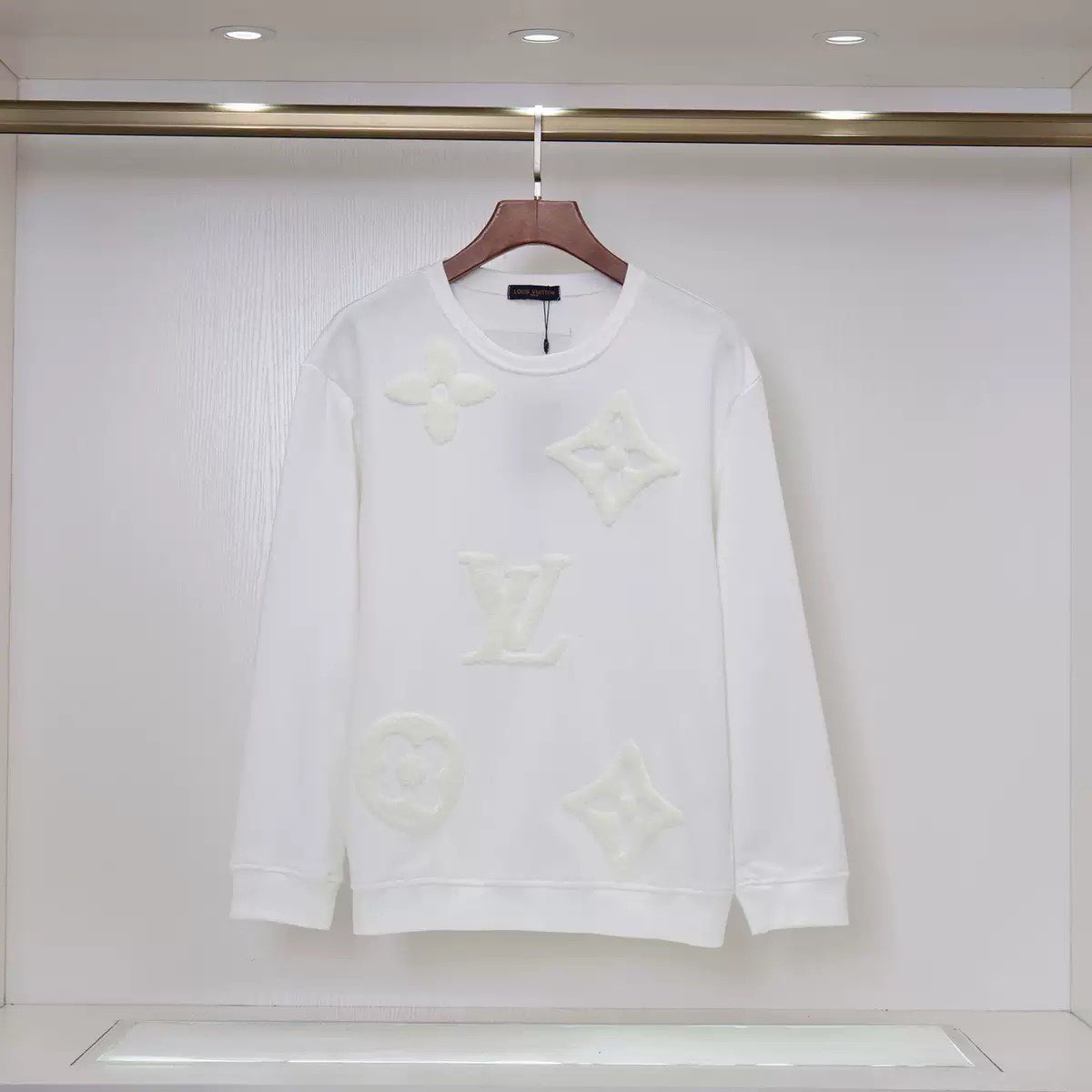 New arrival white full logo crewneck