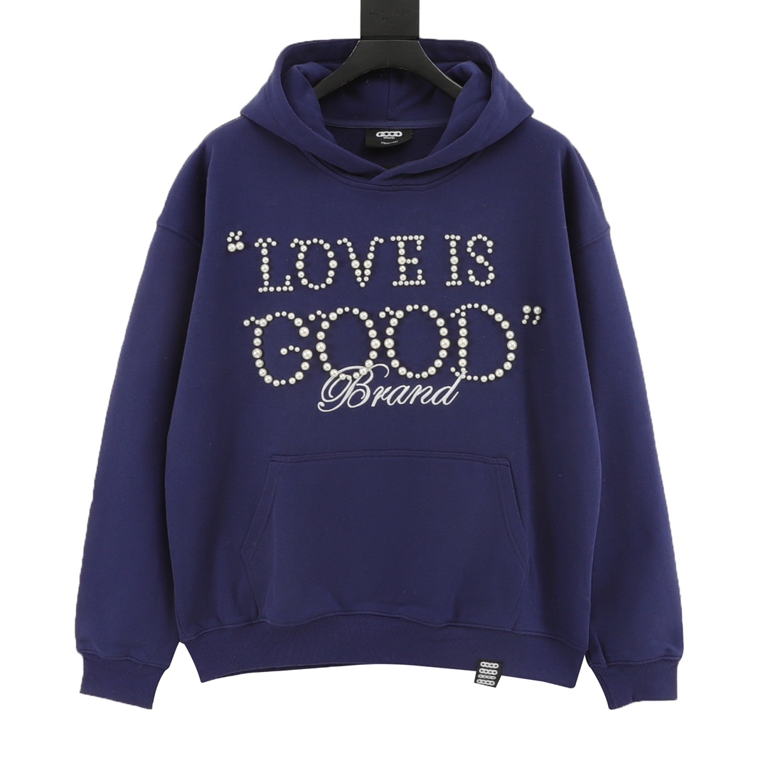 Classic pearl light luxury fashionable hooded sweatshirt