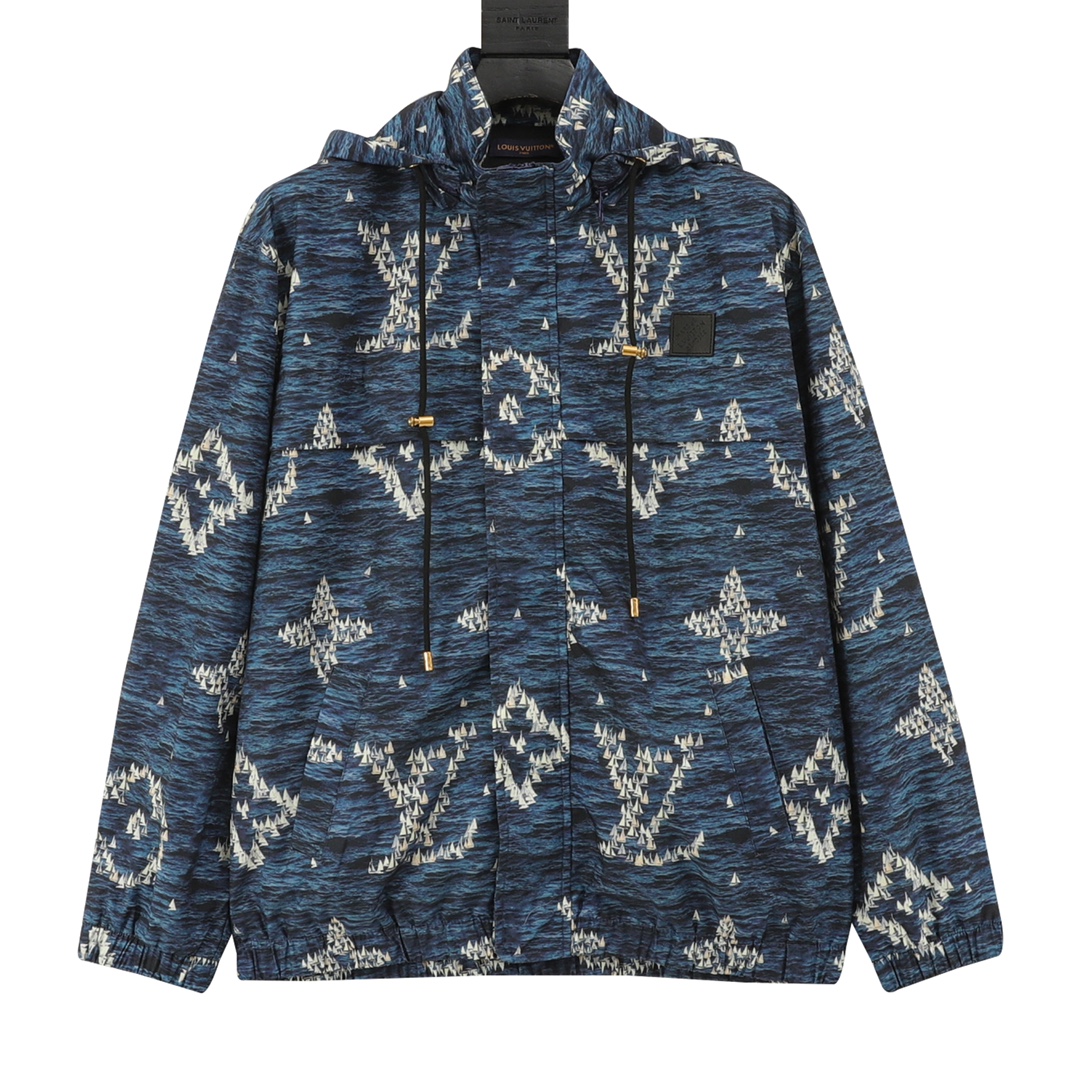 Sailboat printed windproof jacket