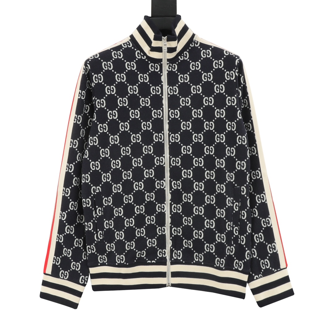 Classic full-printed jacquard logo set coat