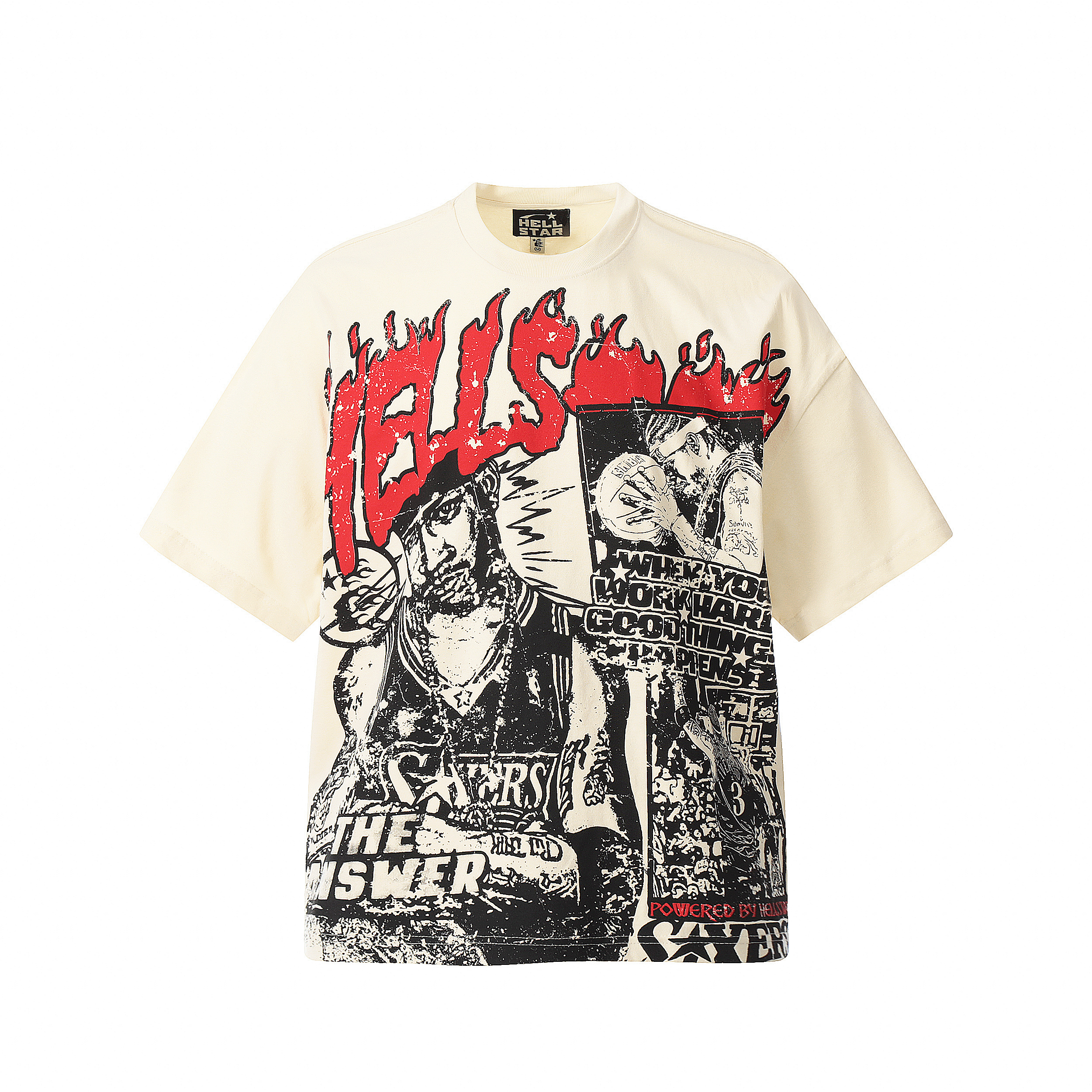 Full print  Iverson Vintage Short-Sleeved cotton T-Shirt