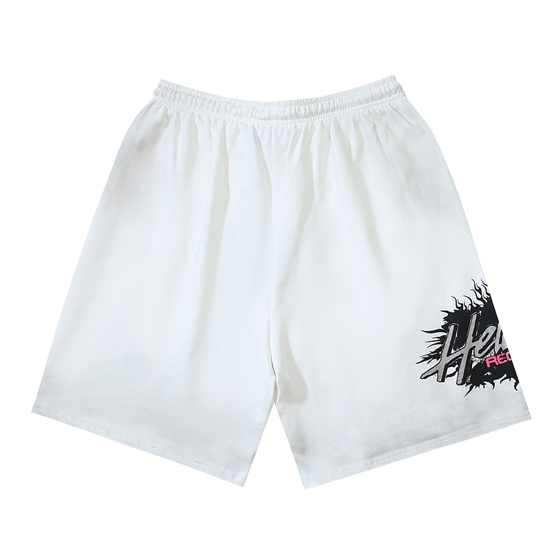 Washing water distressed casual shorts color white