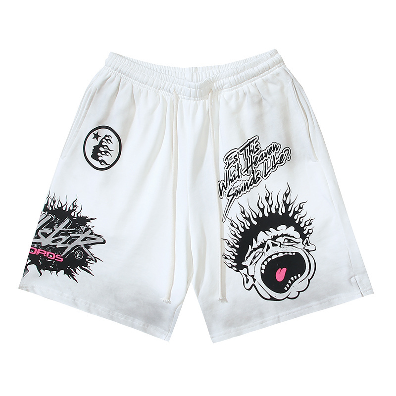 Washing water distressed casual shorts color white