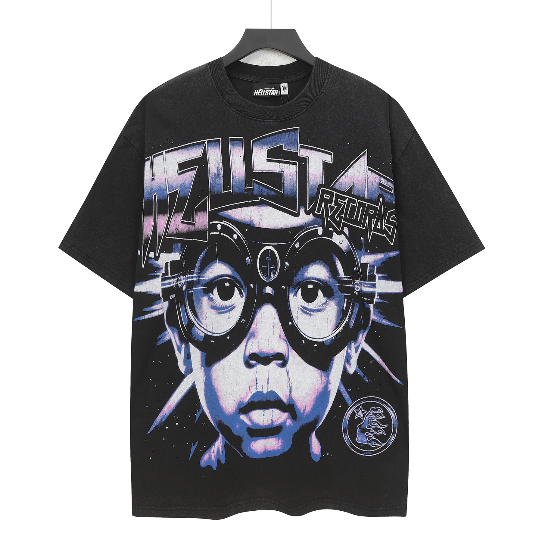 New arrival washed balck  boy with glasses cotton tee