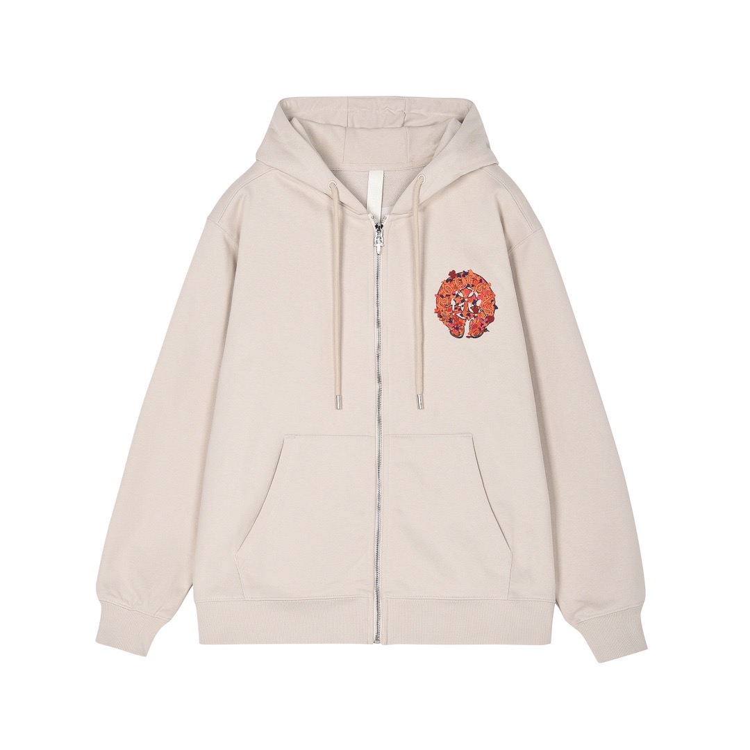 1:1 3D jungle embroidery couple casual cardigan hoodie