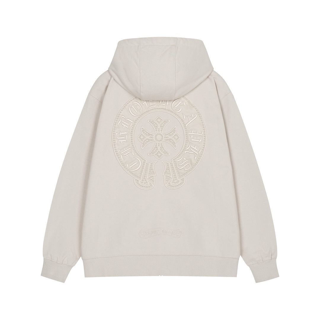 1:1 Washed water burn-out flower applique rhinestone 3D stereo hoodie