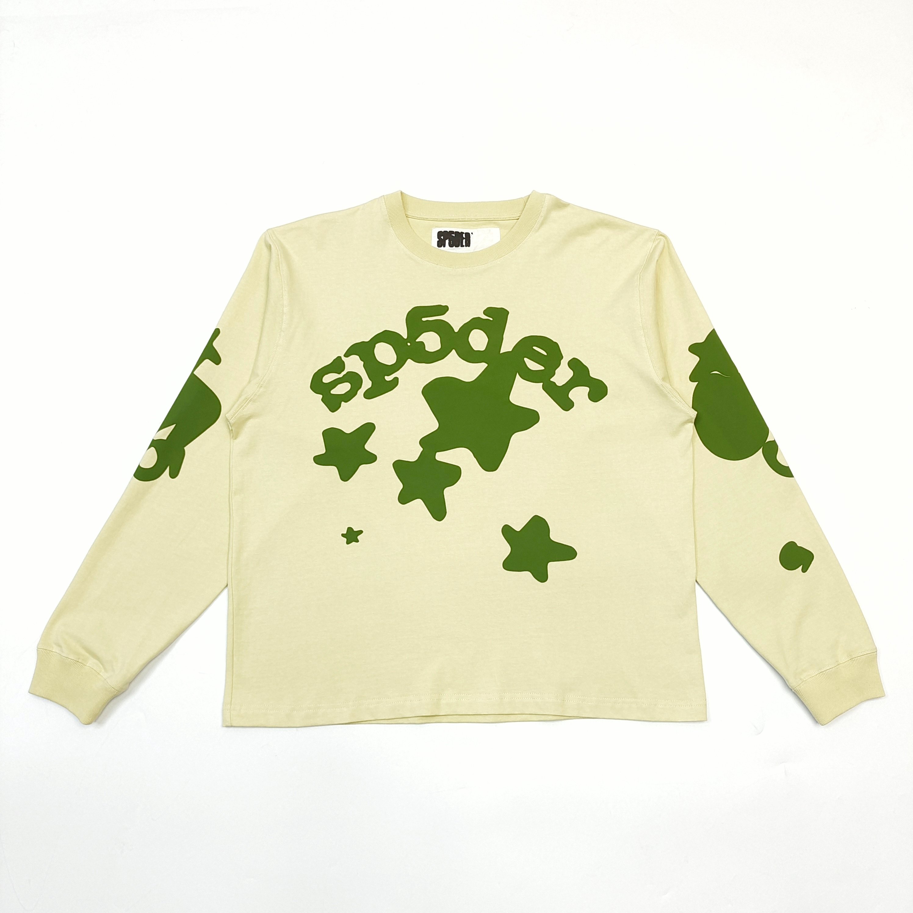 Long sleeves with light grass green and big star print