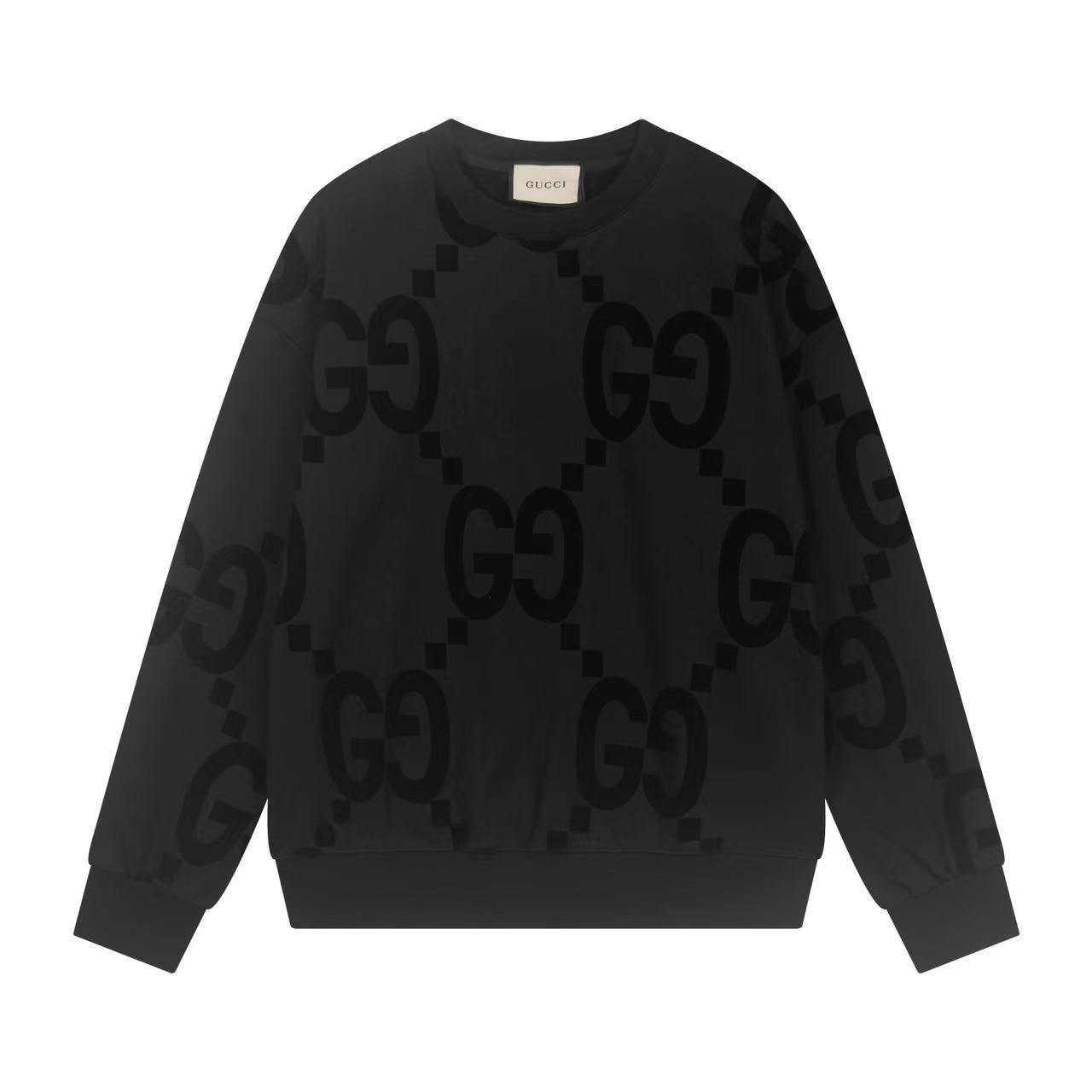 A new classic letter-printed flocked LOGO hoodie
