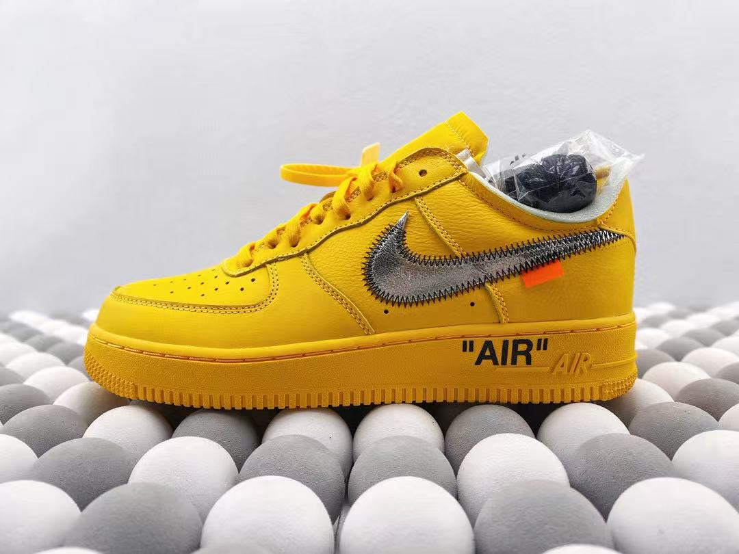 OW x AF1 silver logo sneaker