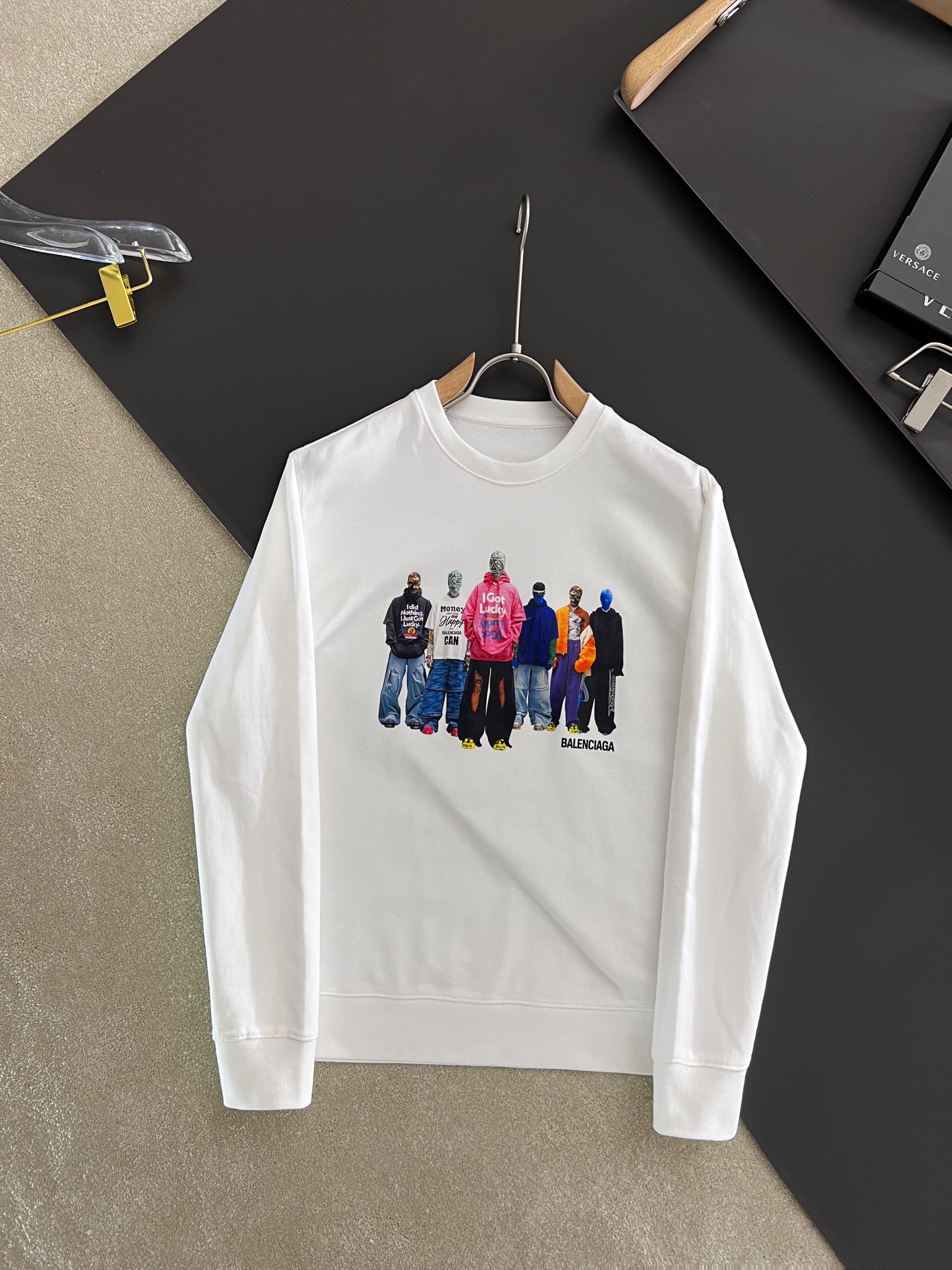 Autumn and winter street character printed couple's long-sleeved sweatshirt