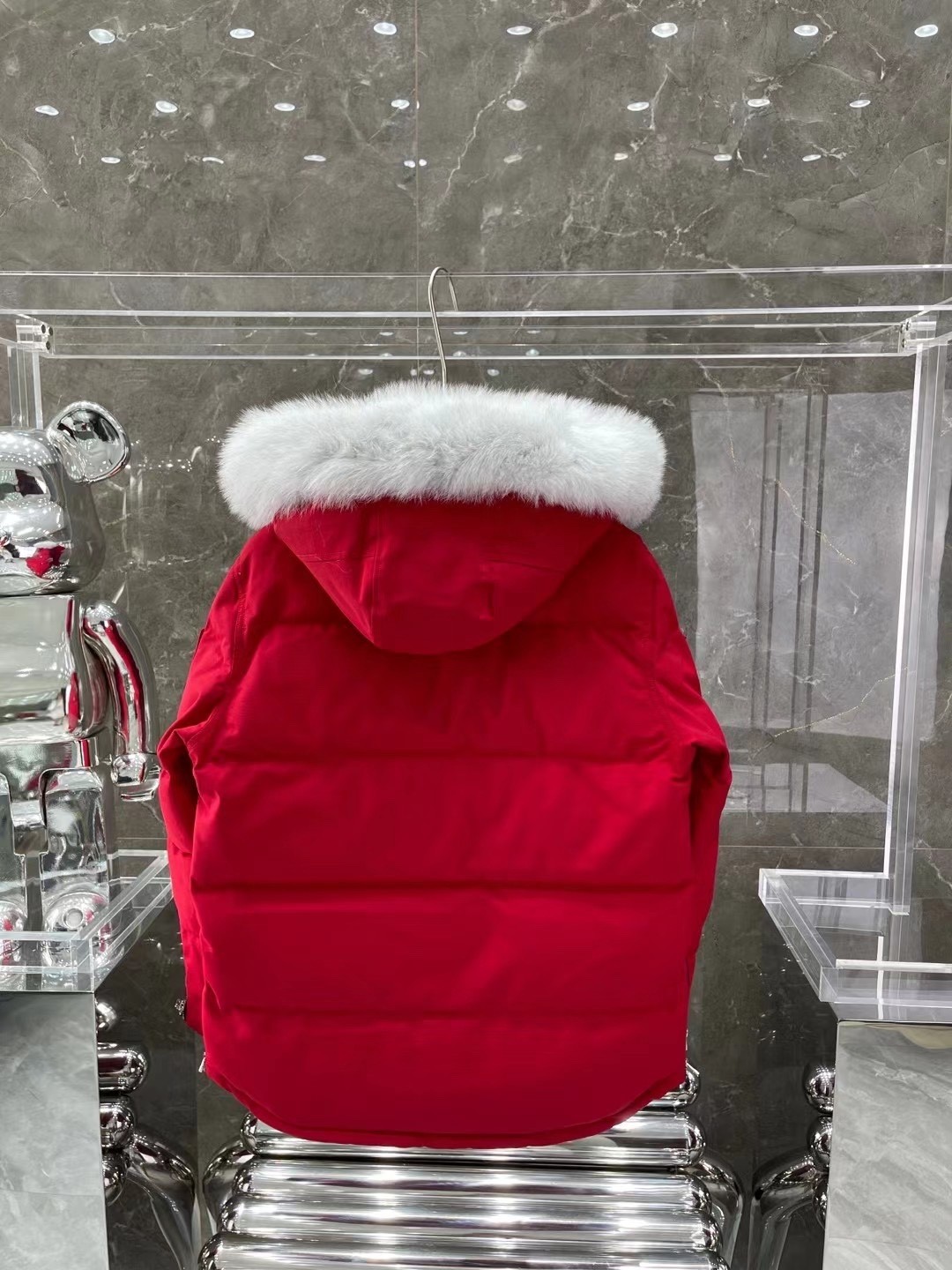 MK thick and cozy fitted down jacket  red