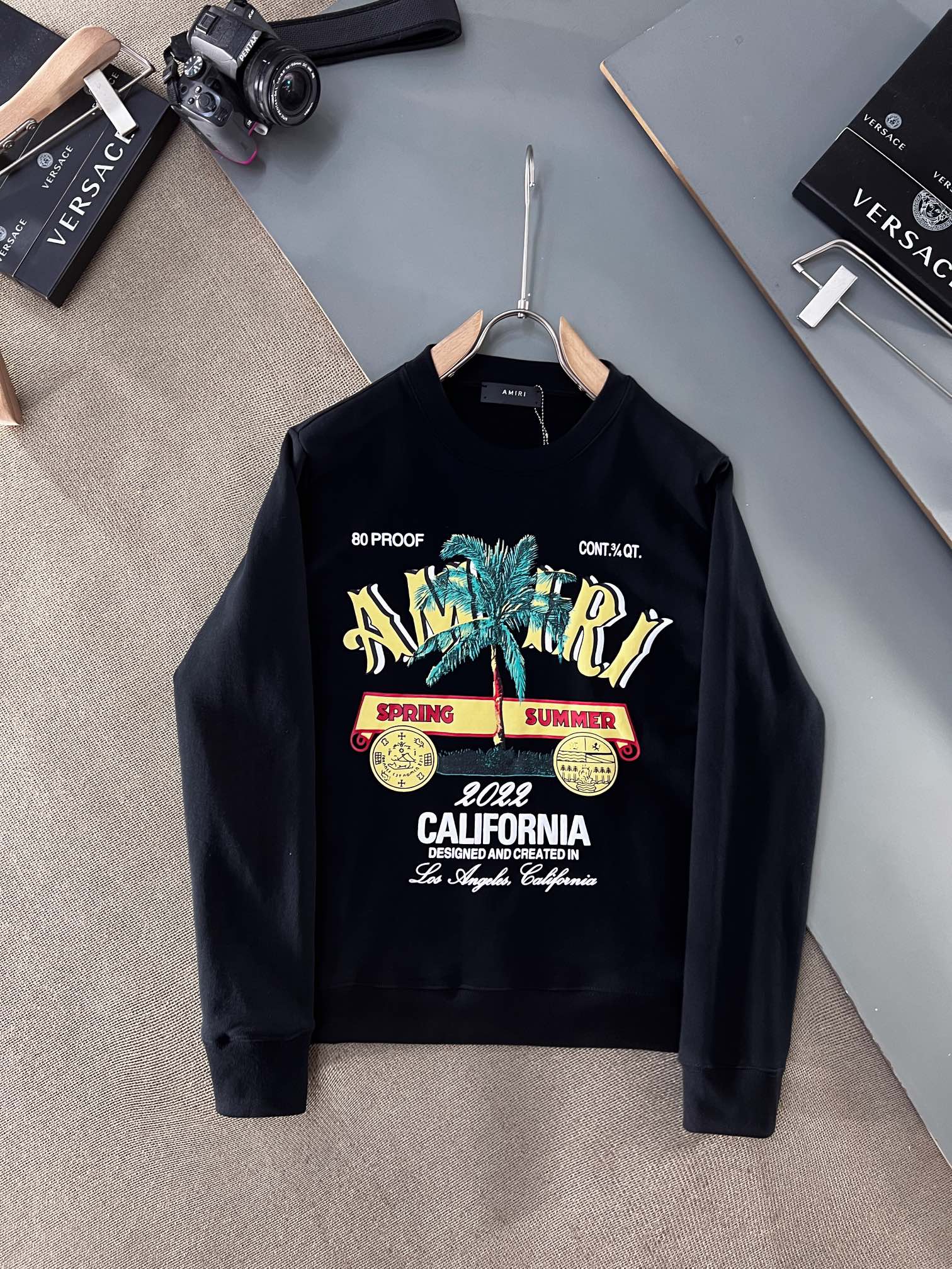 High-quality yellow letter-printed long-sleeved sweatshirt