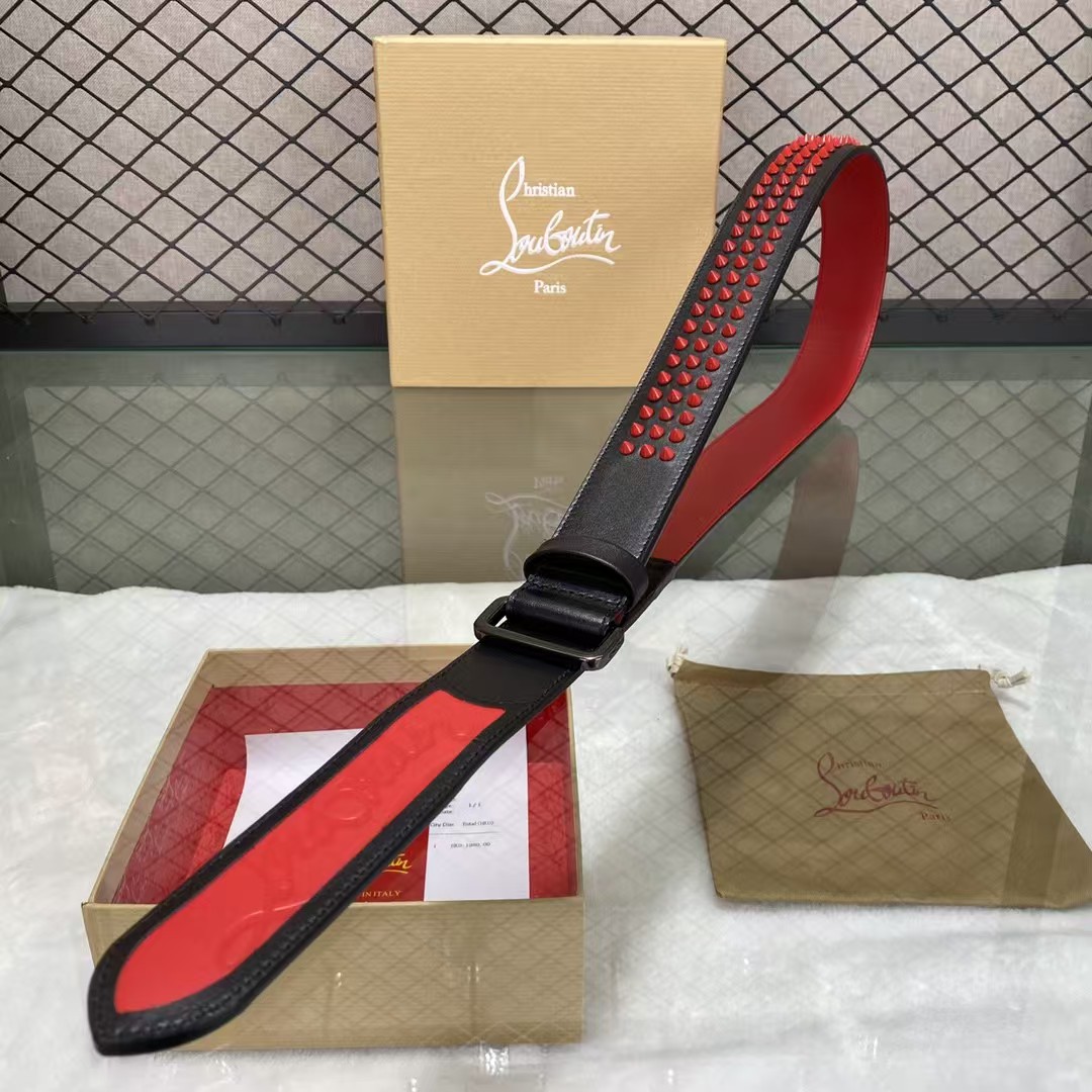 1:1 New arriavl CL Red and black rivet belt
