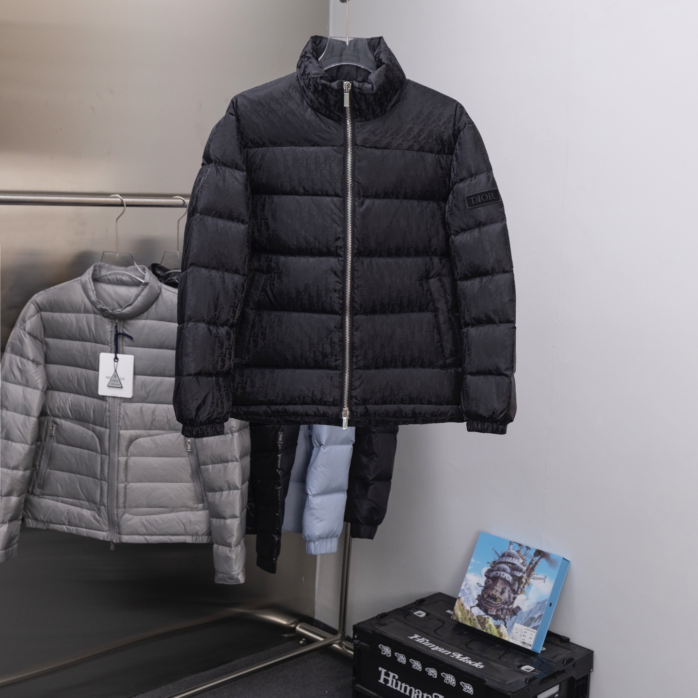 A new winter down jacket with a fully printed CD pattern logo