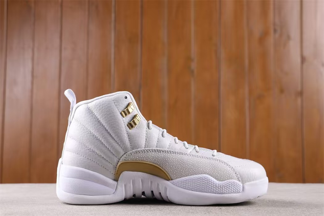 AJ 12 Platinum high-top cushioned basketball sneakers