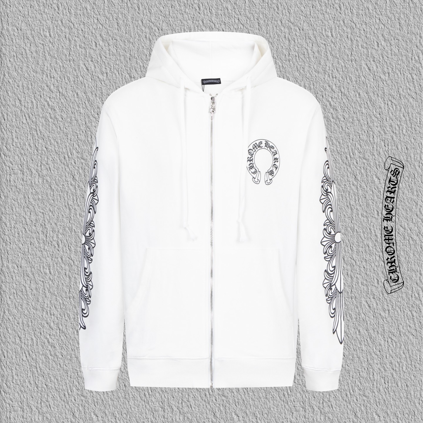 1:1 CH cross Arm Print Drawstring hoodie