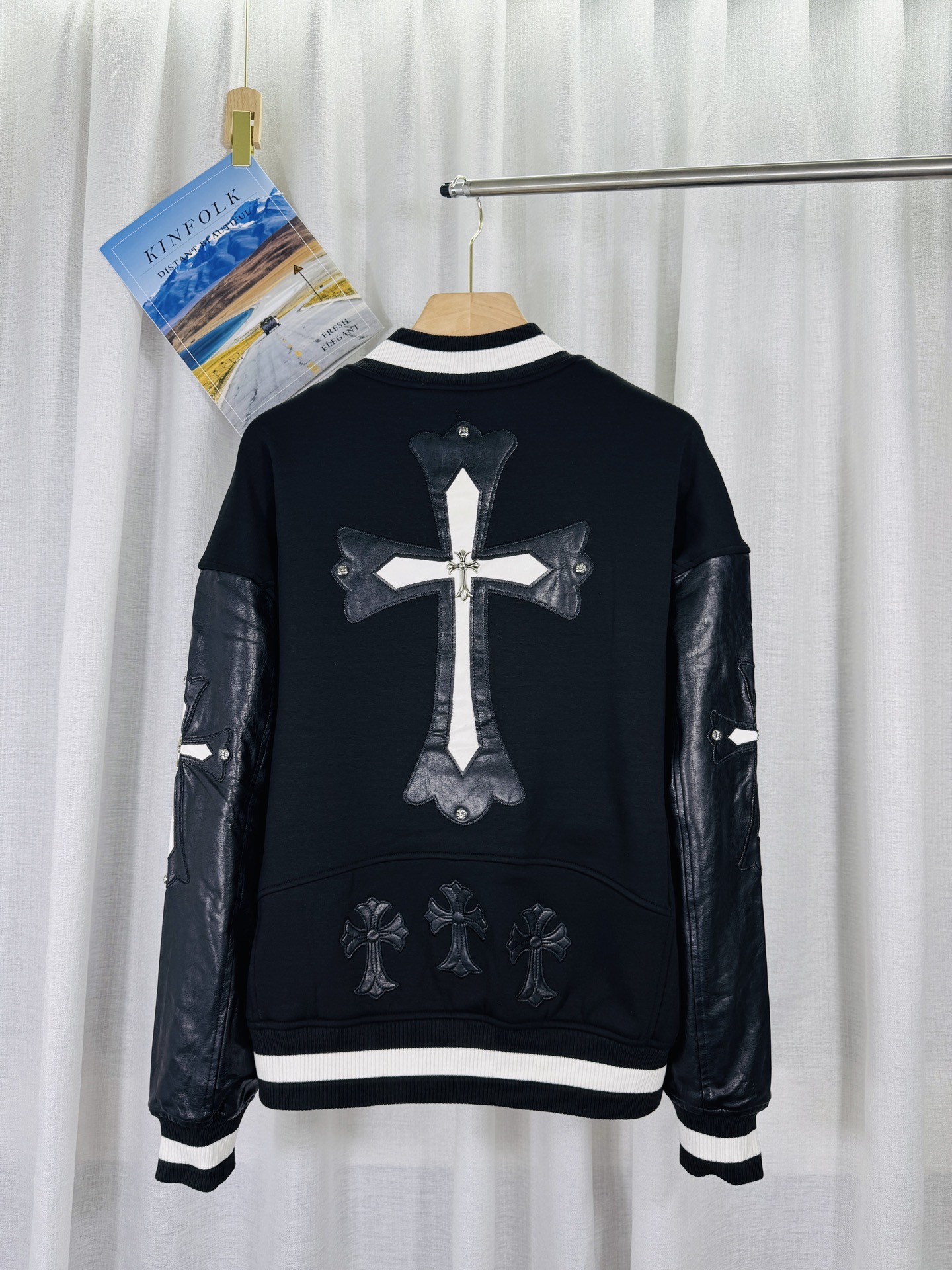 1:1 embroidered floral patch 3D three-dimensional baseball jacket