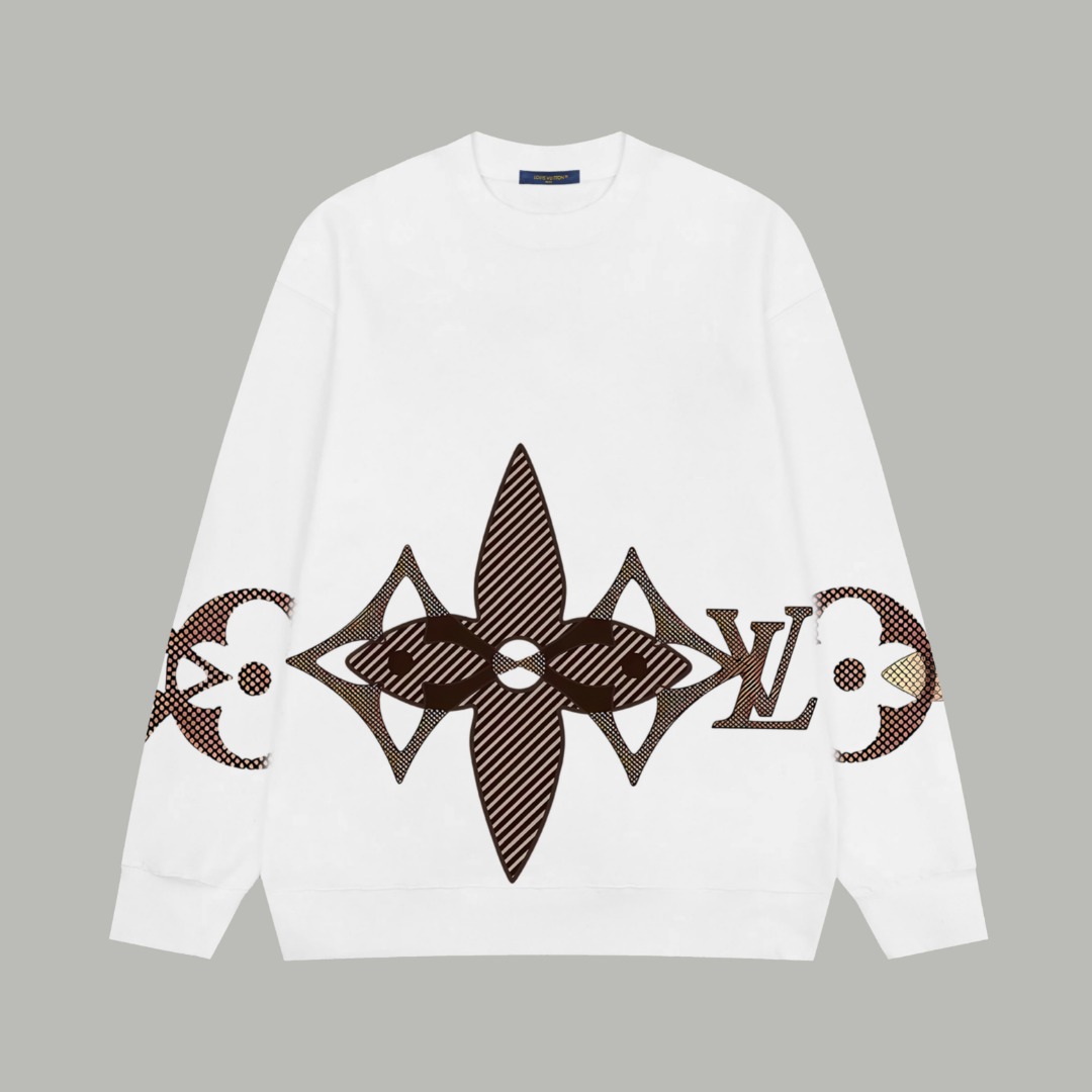 Printed loop long-sleeved sweatshirt