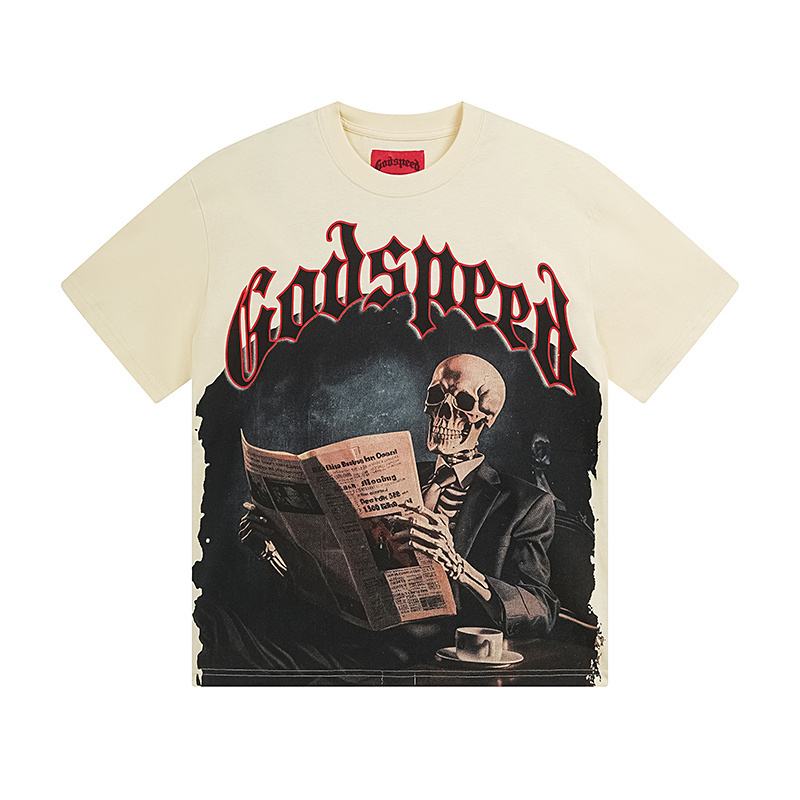 1:1 new arrival reading newspaper cotton tee