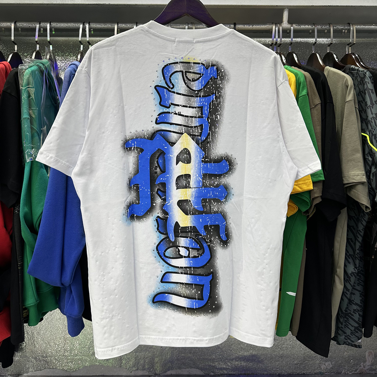 Mixed Emotion Angel Rhinestone angel print cotton tee