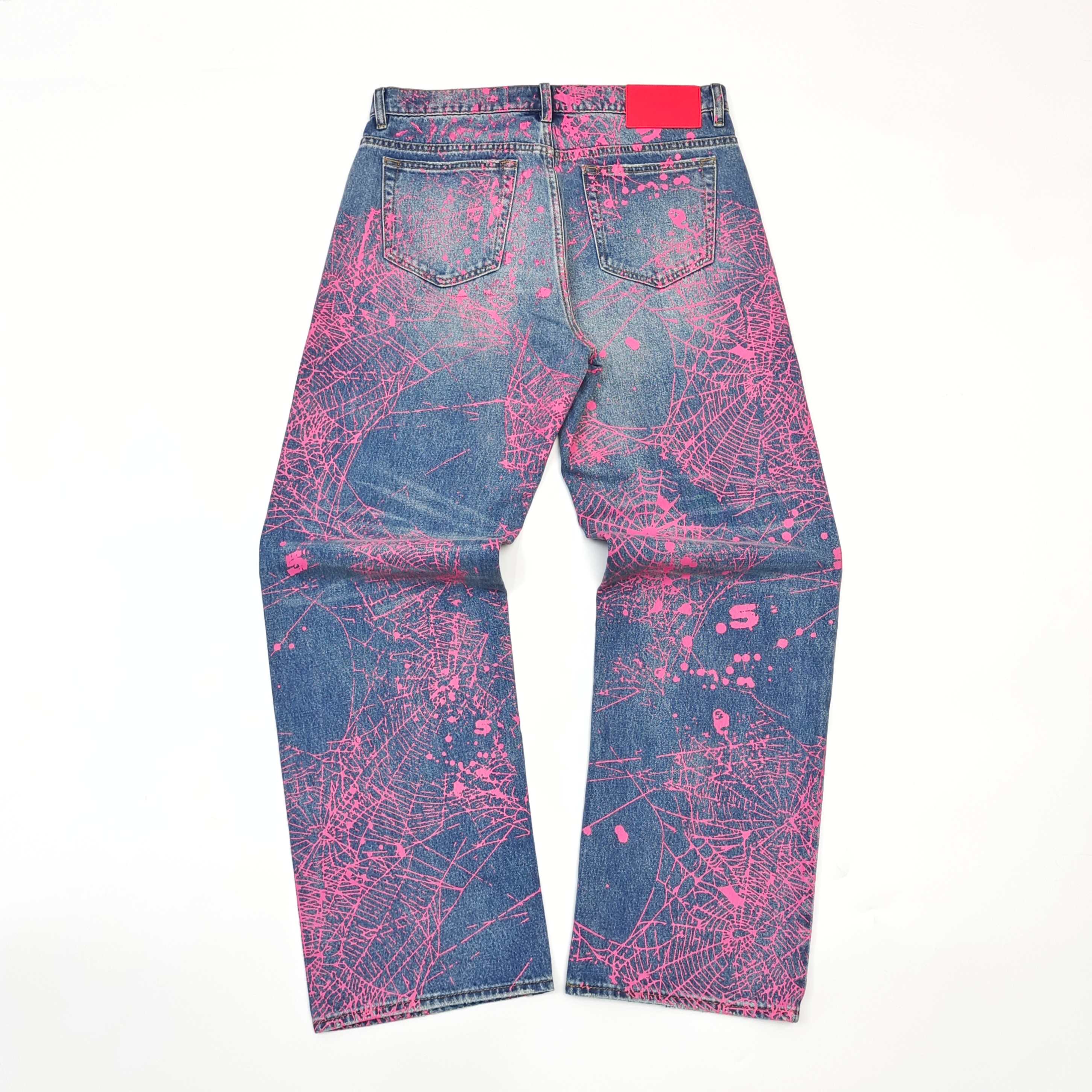 1:1 new arrival  Full-length powder blue jeans
