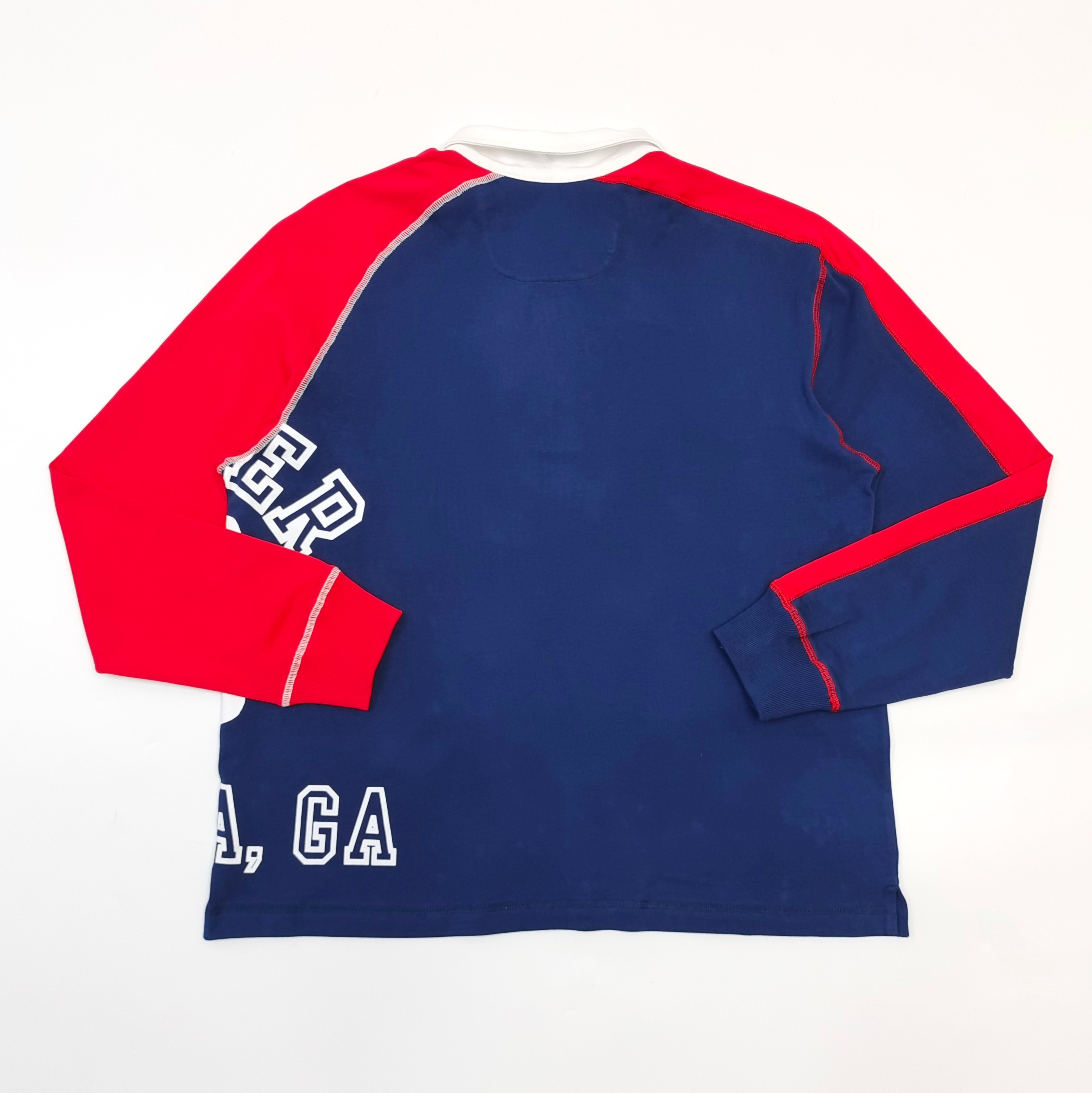 1:1 New arrival Blue and red striped polo long-sleeve