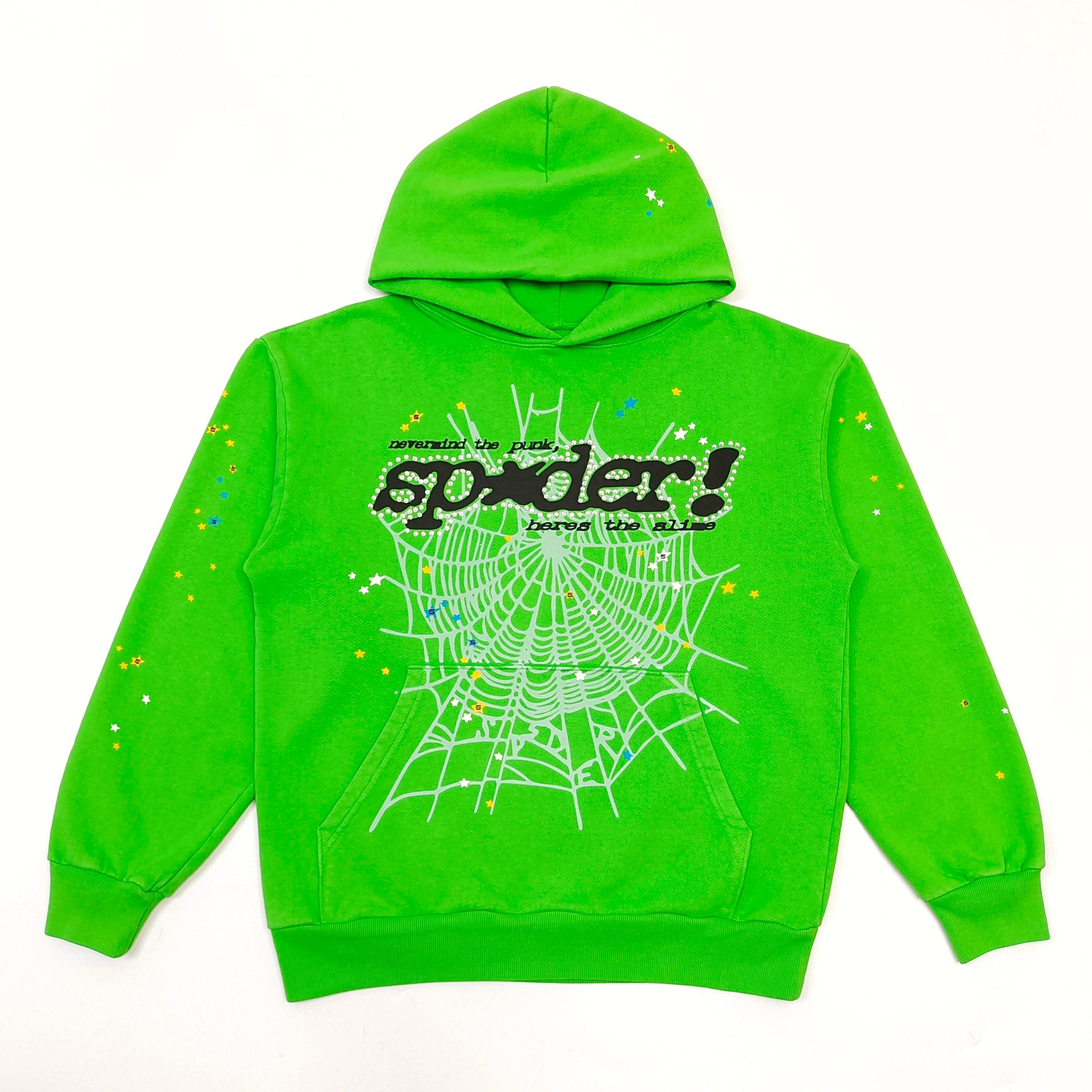 1:1 emerald green hoodie with diamonds